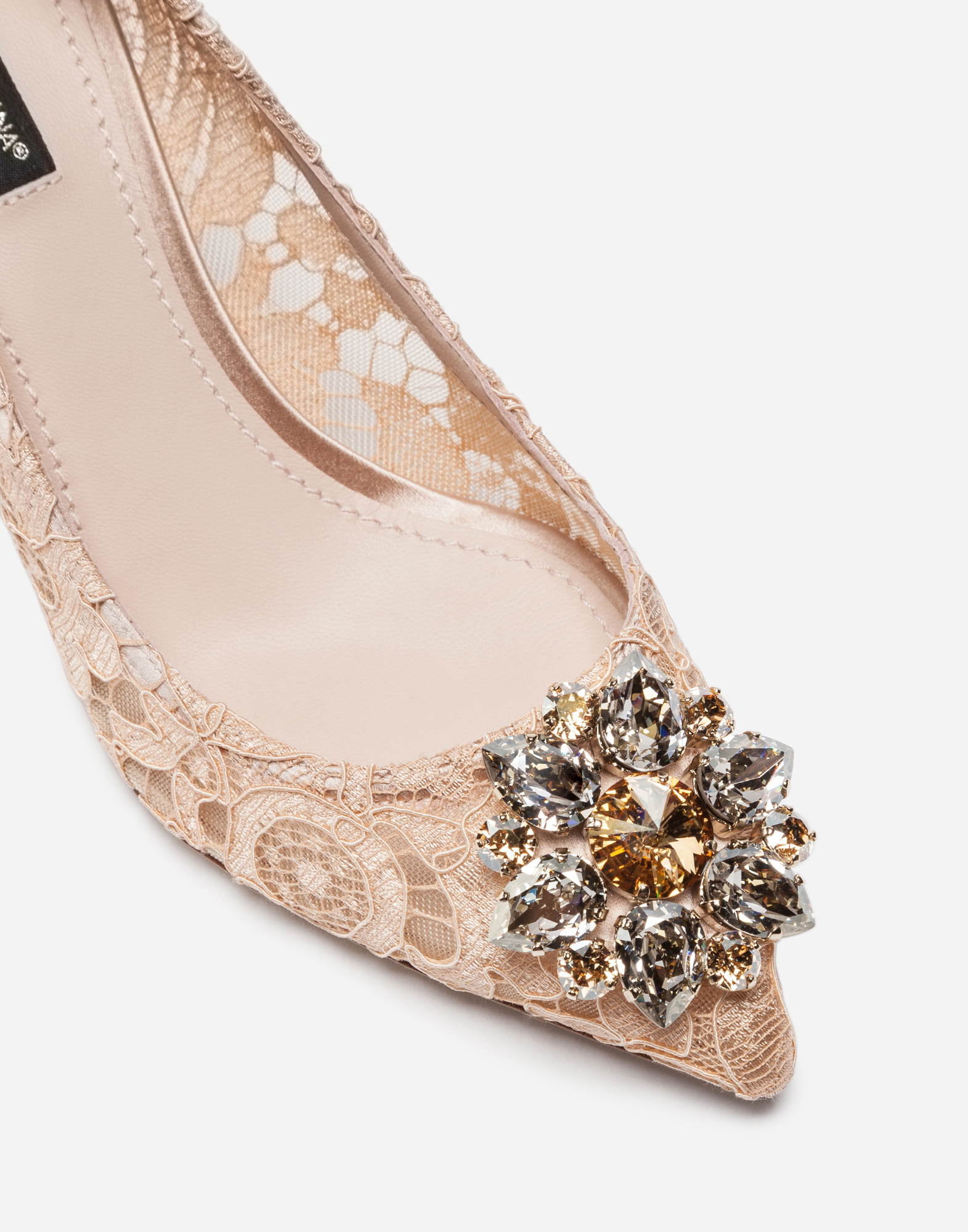  Dolce & Gabbana Lace Rainbow Pumps With Brooch Detailing - Femme Escarpins Et Slingbacks Rose Dentelle 38.5 
