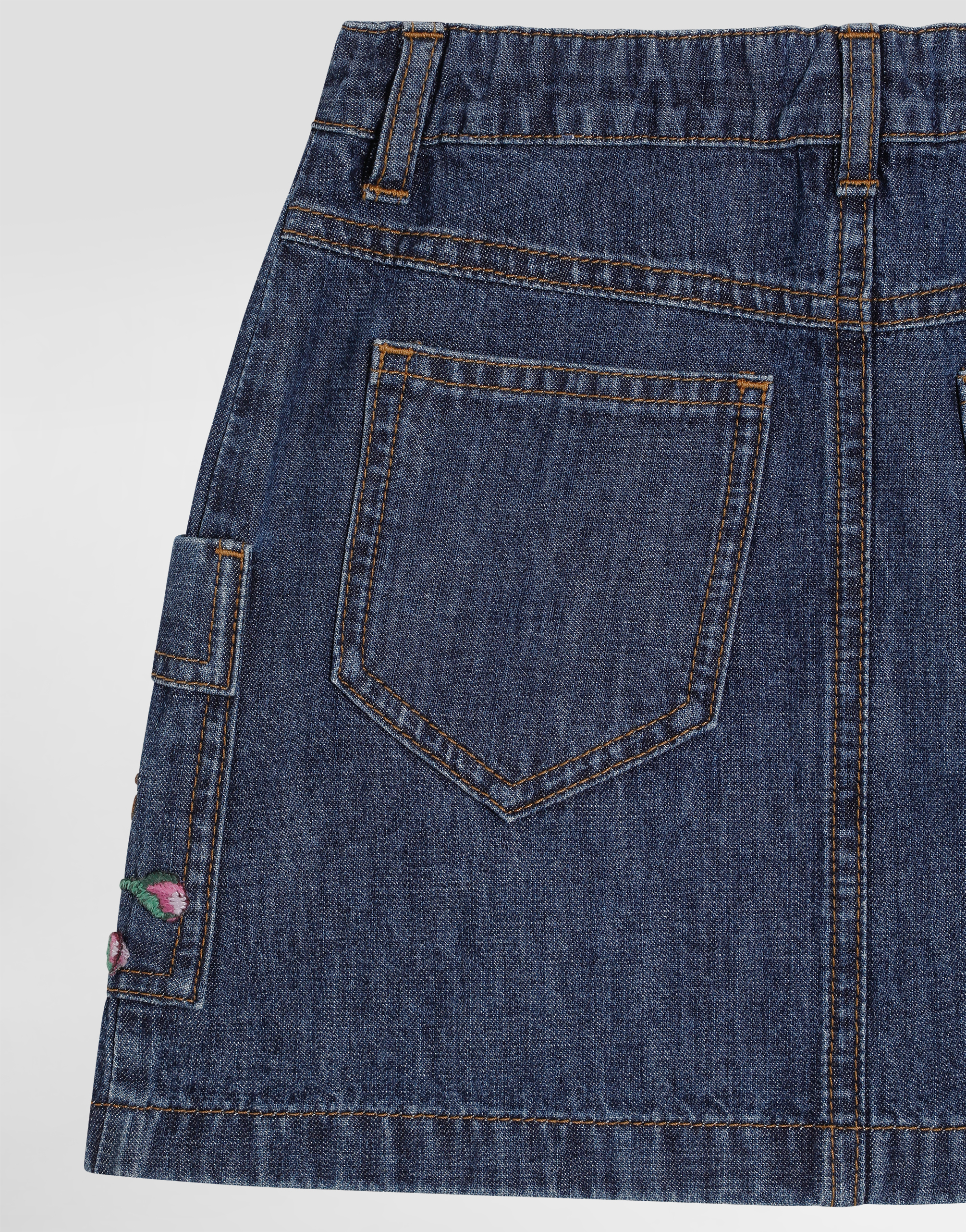 Dolce & Gabbana Denim Skirt With Patch In Multi