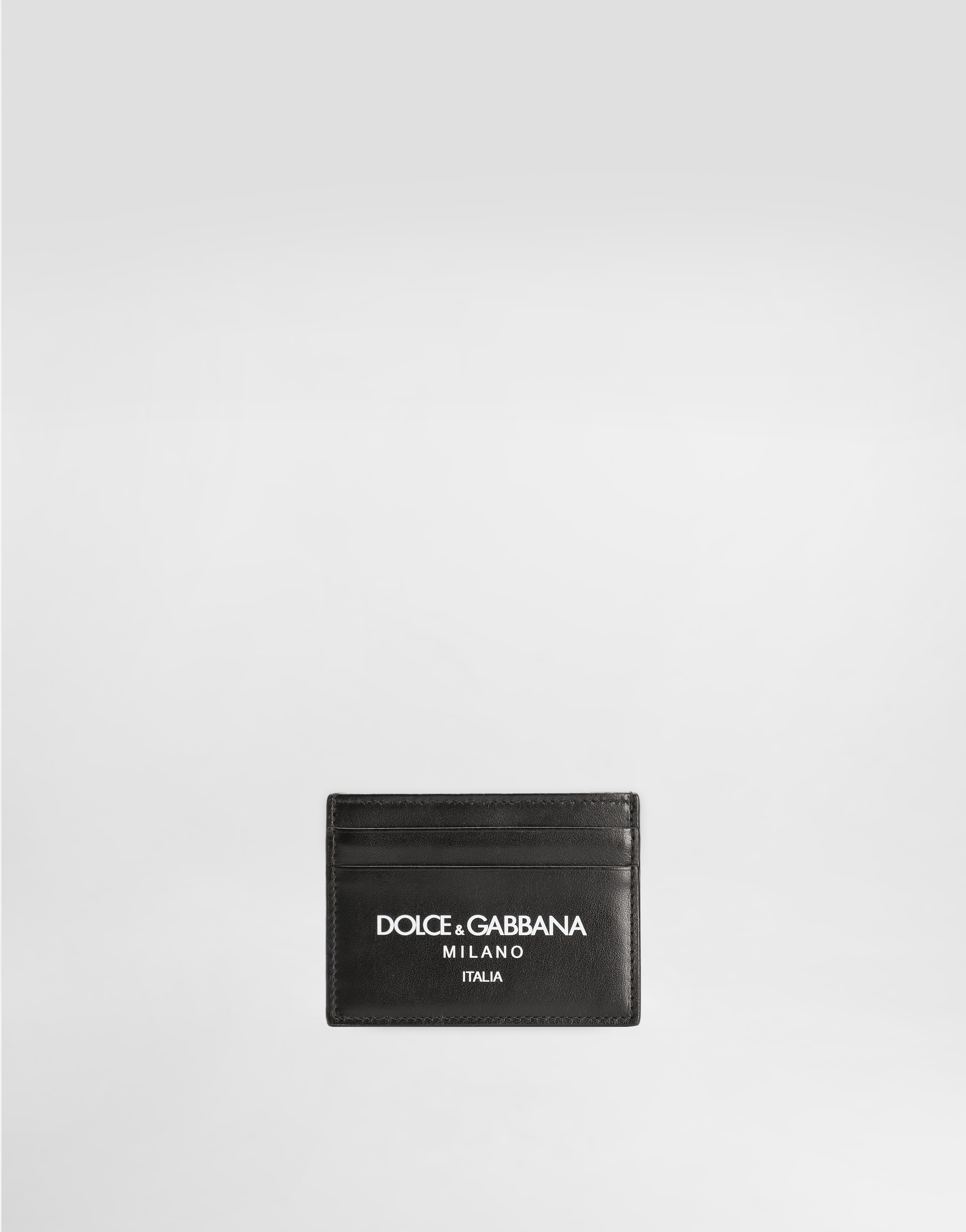 Dolce & Gabbana Calfskin Card Holder With Logo In Multicolor