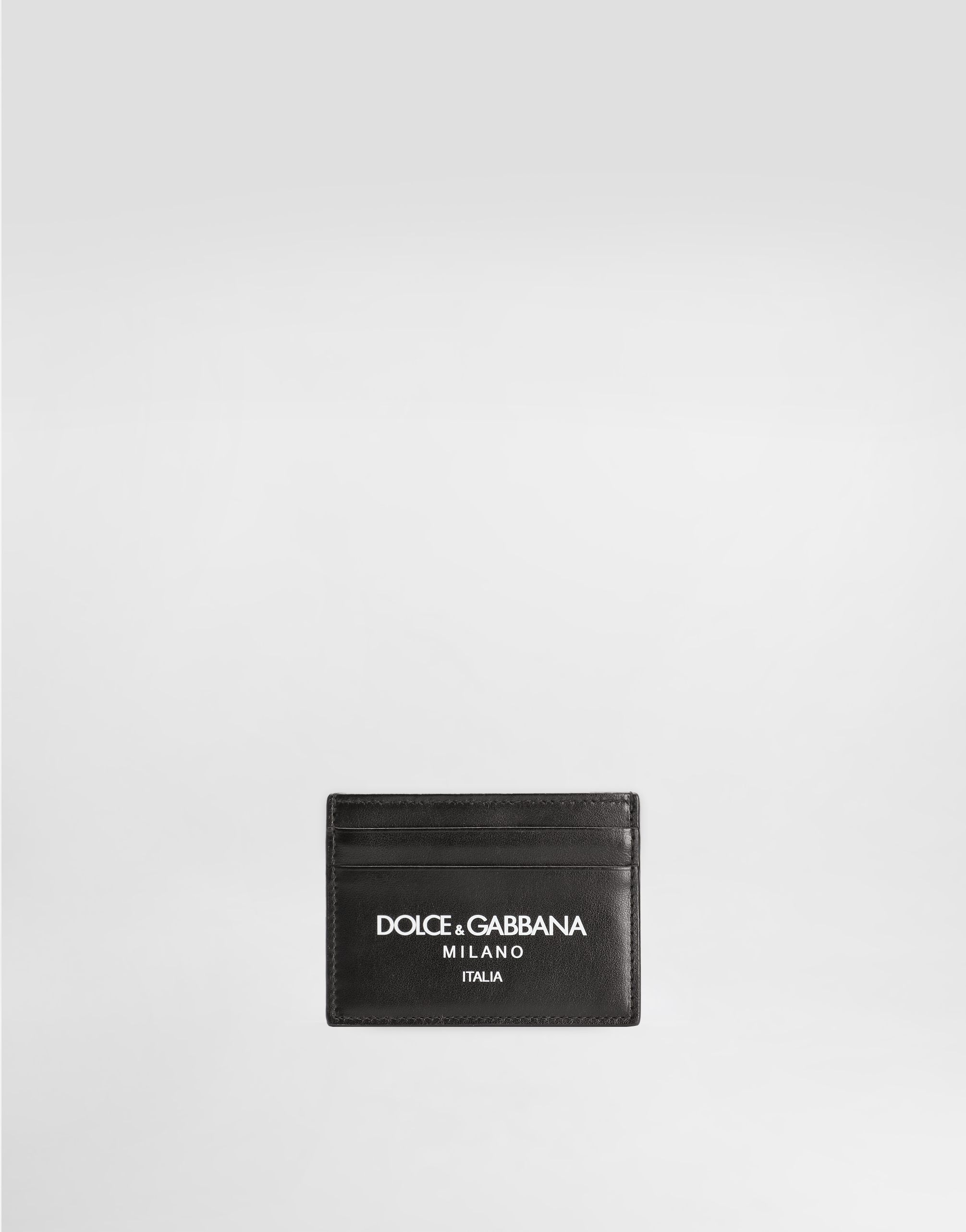 Shop Dolce & Gabbana Calfskin Card Holder With Logo In Multicolor