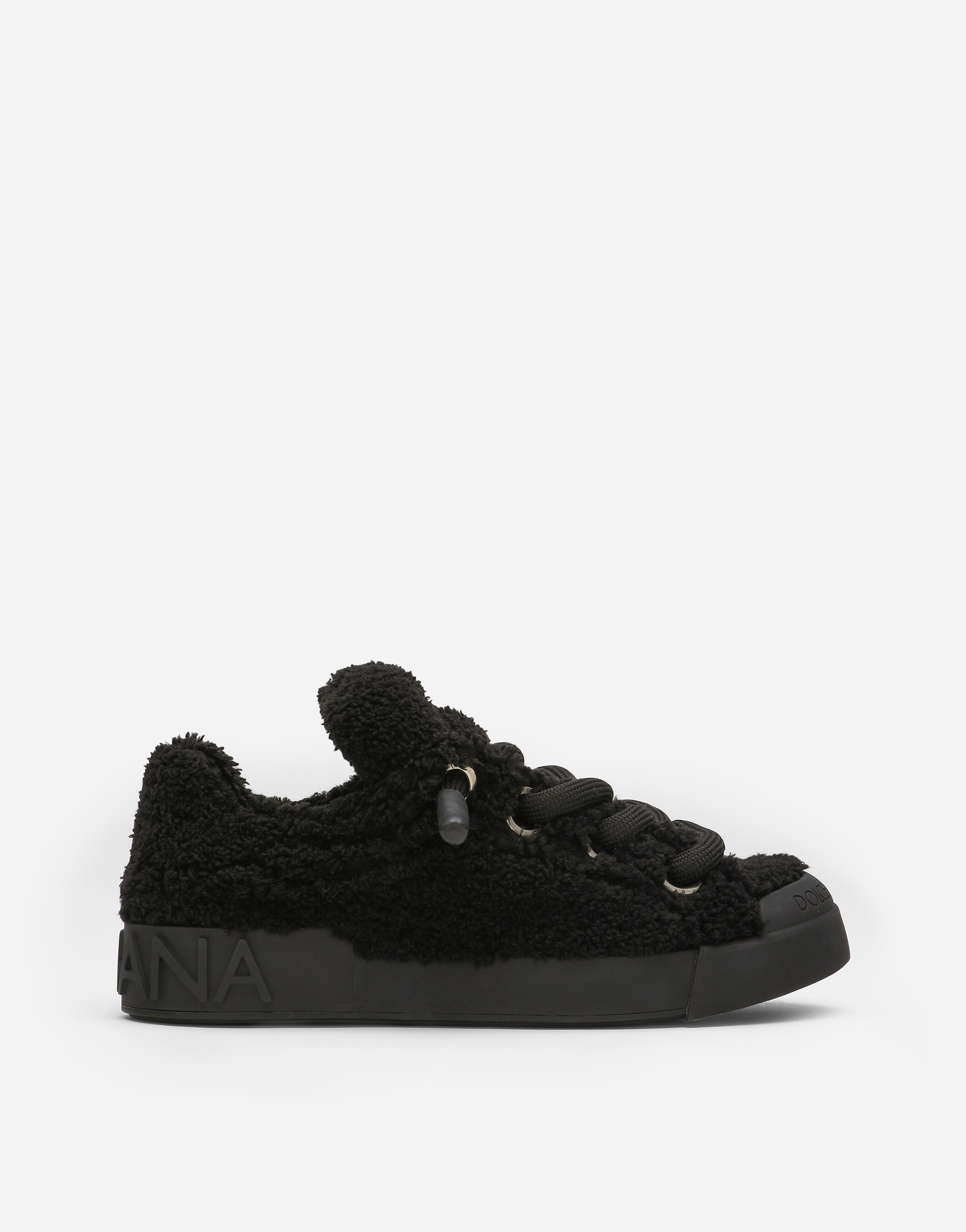 DOLCE & GABBANA FAUX FUR PORTOFINO SNEAKERS