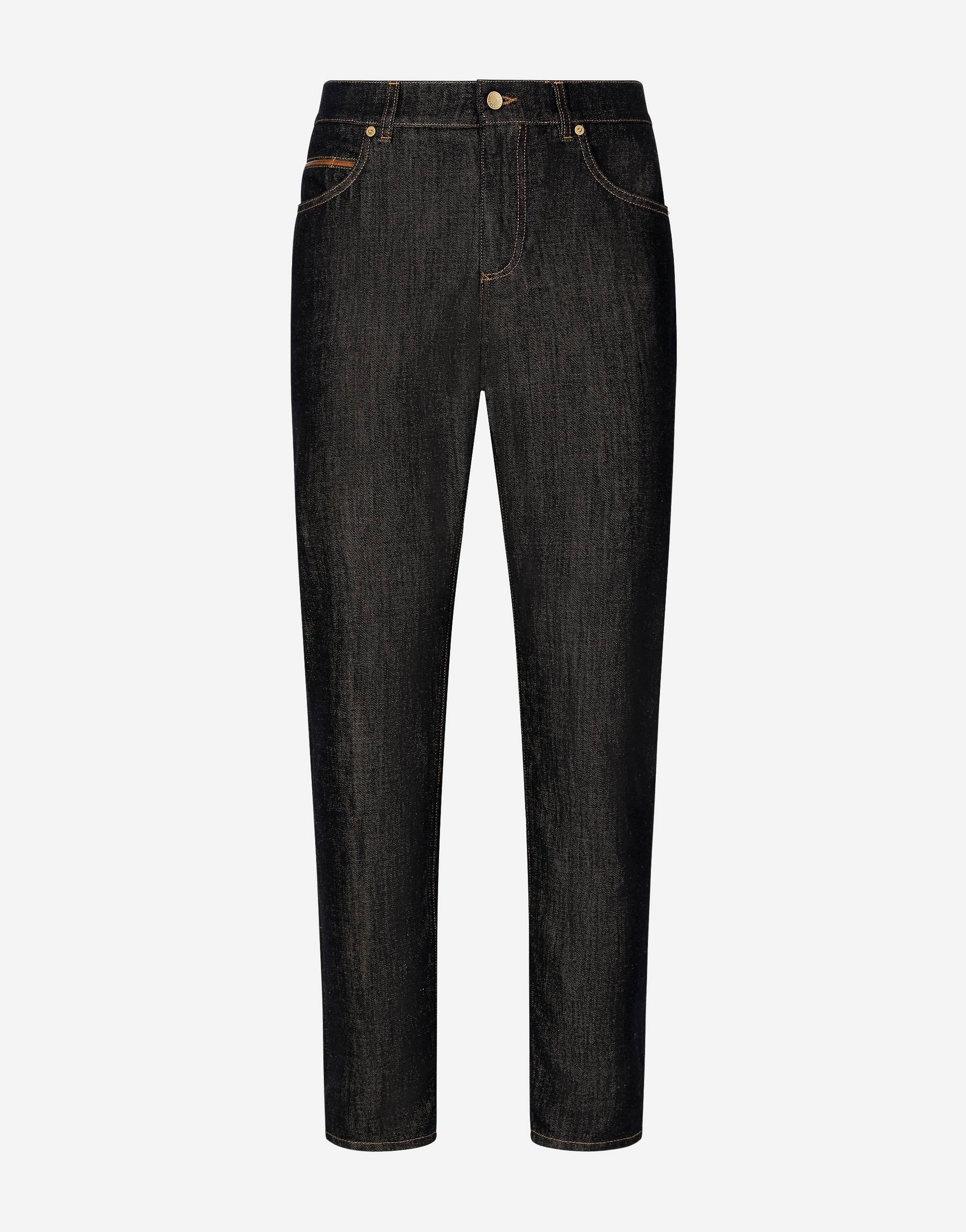 Dolce & Gabbana Logo Plaque Straight-legged Jeans In Blue
