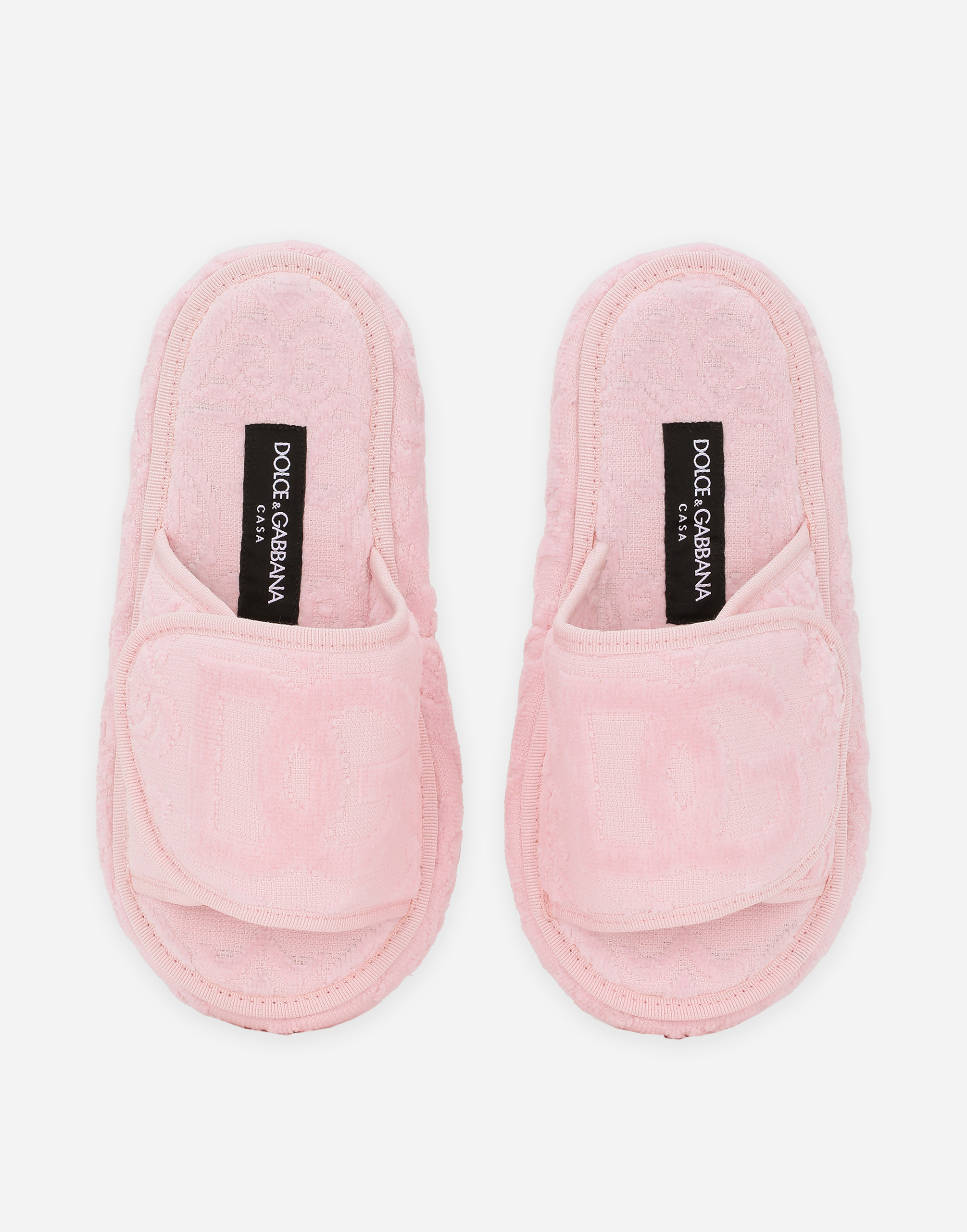 Dolce & Gabbana Terry Cotton Plateau Slippes In Multicolor