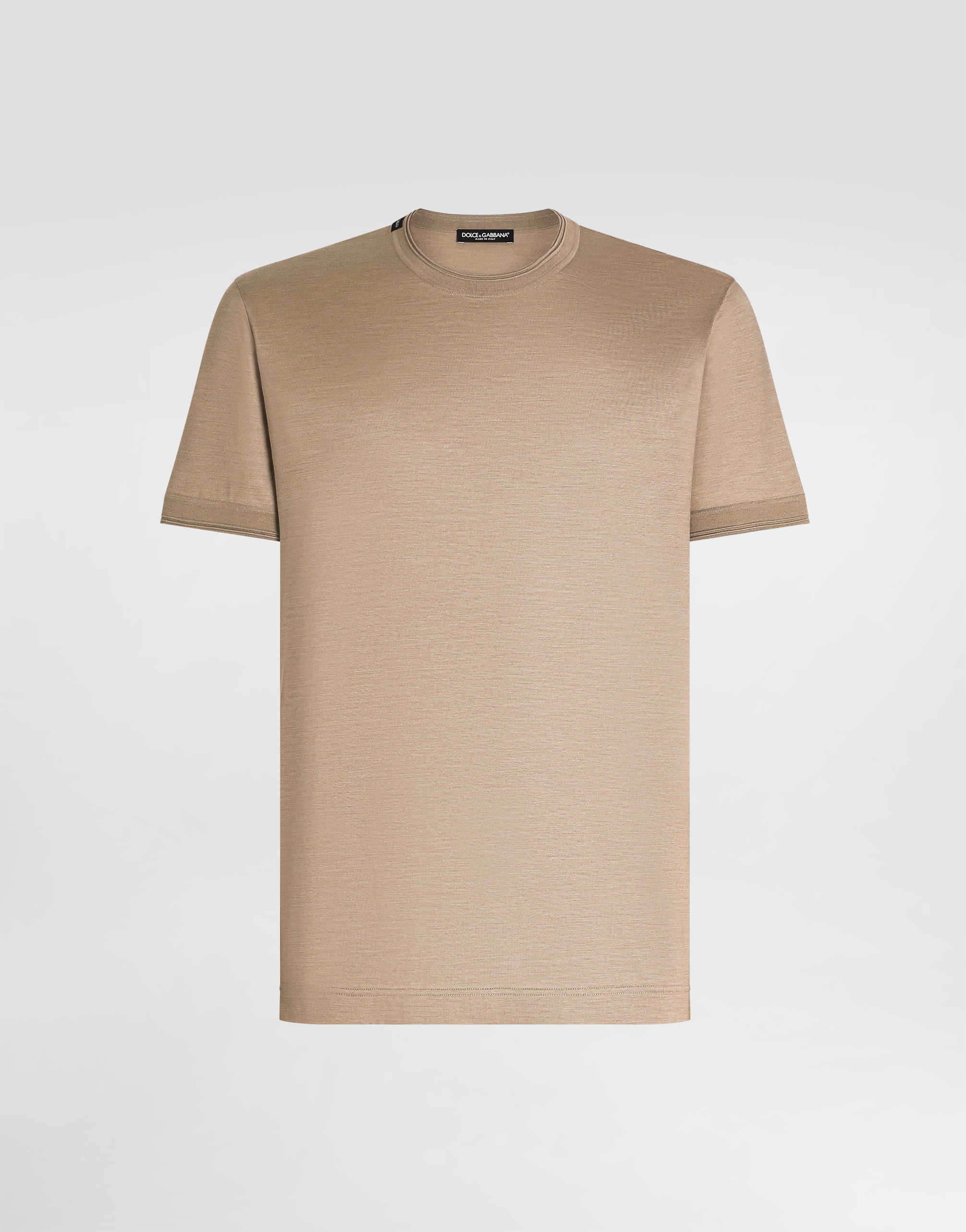 Short-sleeved silk t-shirt in Multicolor for Men | Dolce&Gabbana®
