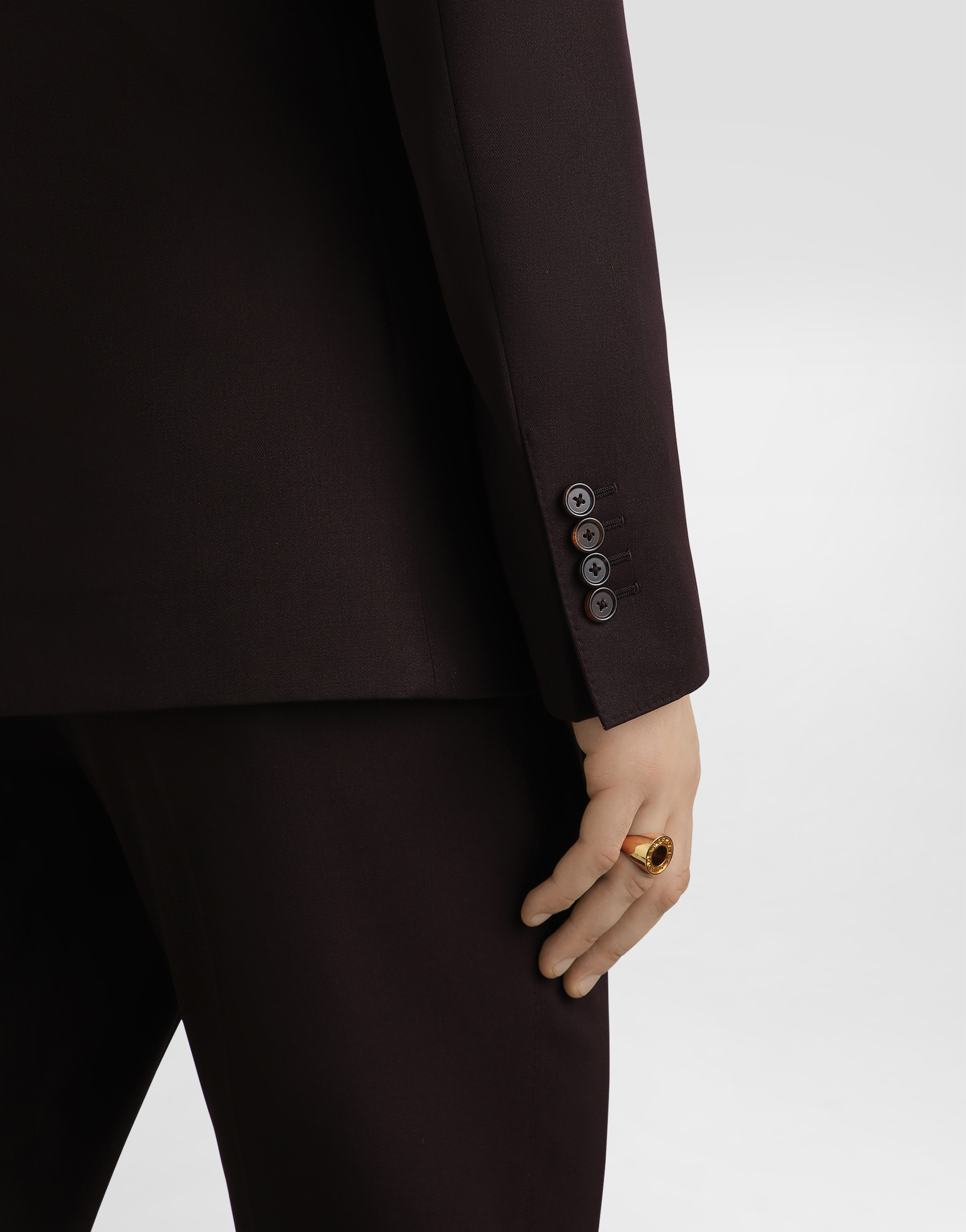 Dolce & Gabbana Double-breasted Wool Gabardine Suit In Multi