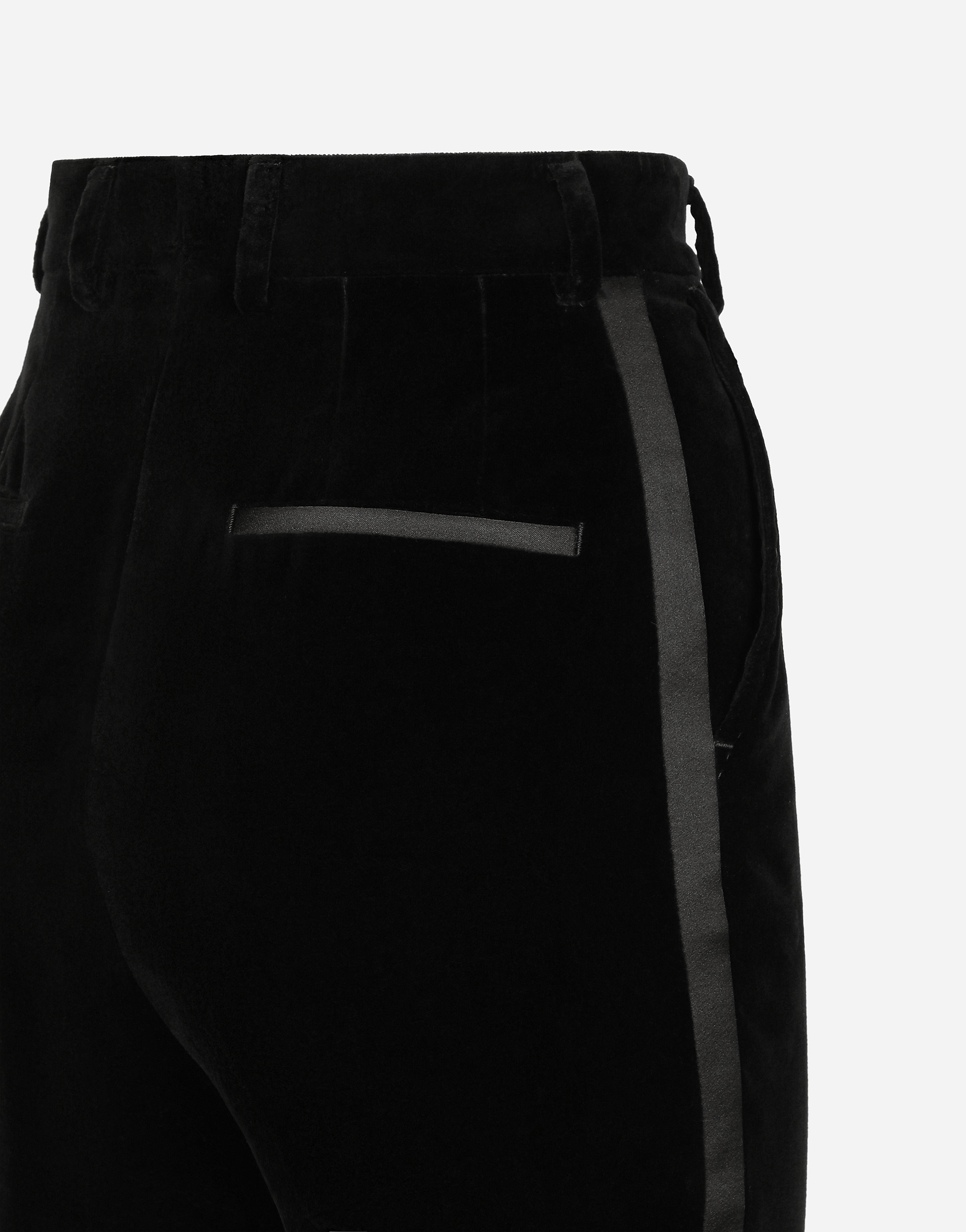 Tailored velvet tuxedo pants