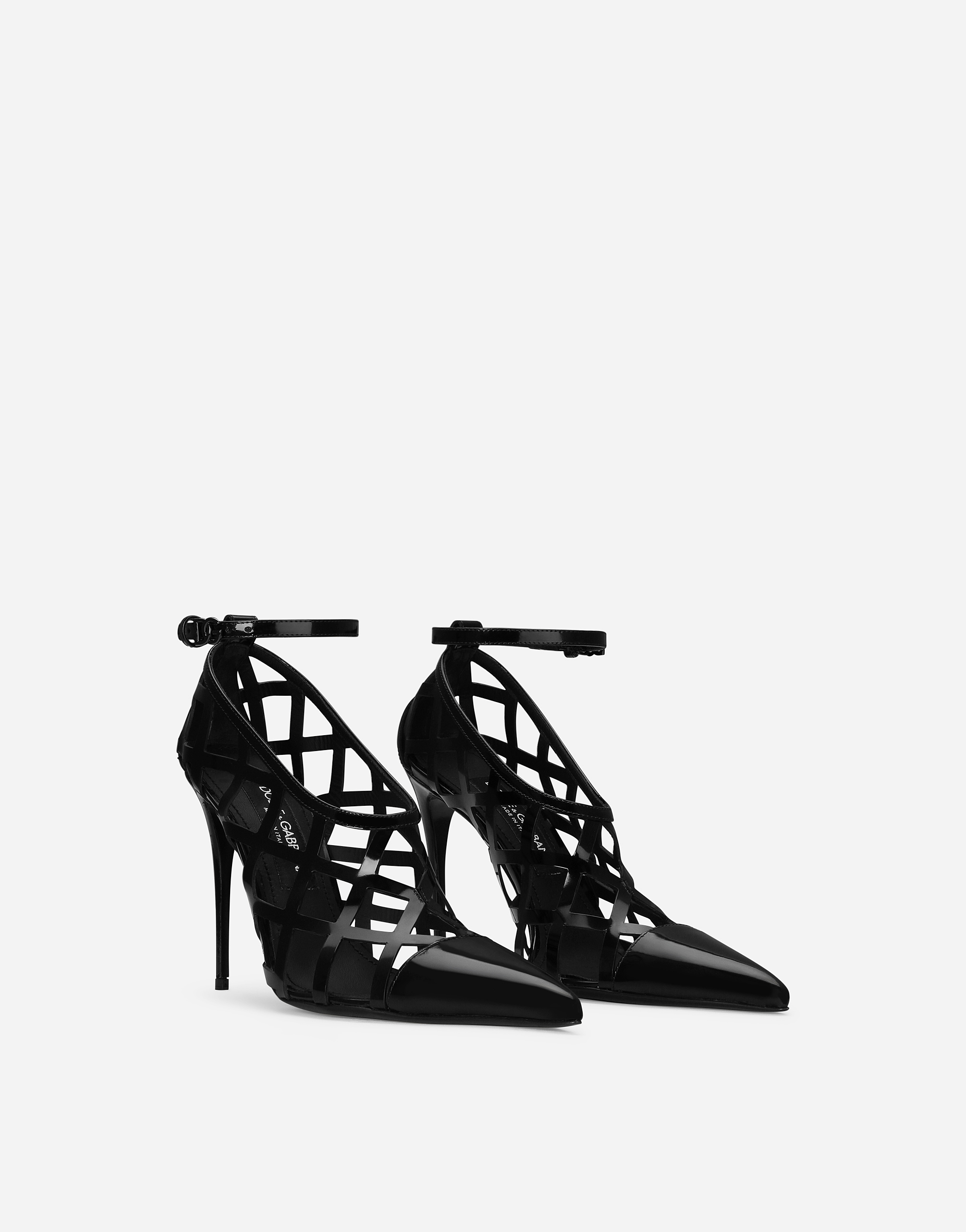 Dolce & Gabbana Lollo 105 Polished Leather Pumps In Black