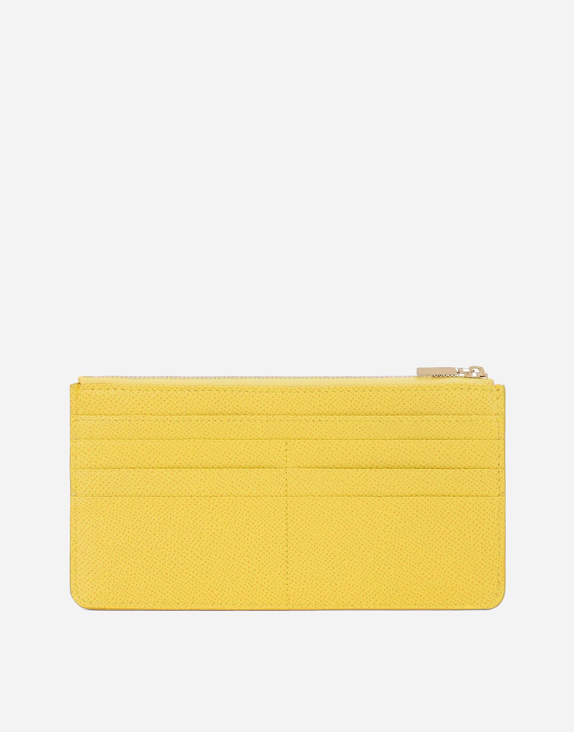 Dolce & Gabbana Portacarte Grande In Pelle Di Vitello Dauphine In Yellow