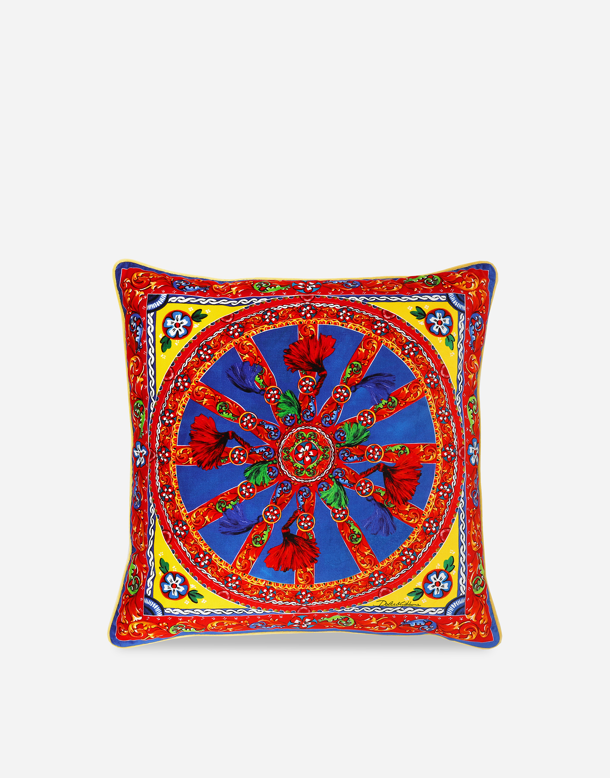 Dolce & Gabbana Velvet Cushion Medium Multicolor Unisex Onesize In Multicolor