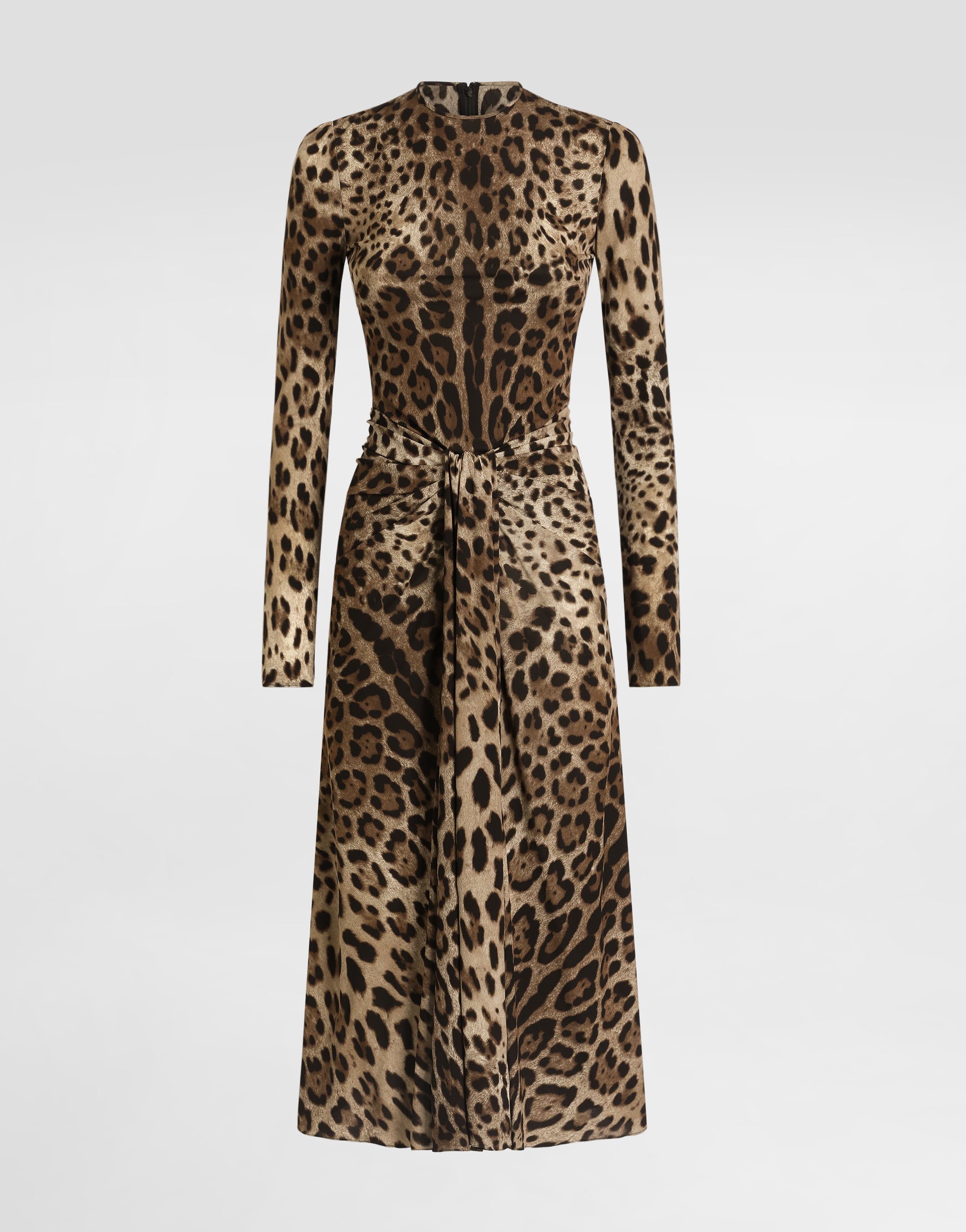 Leo-print viscose jersey dress in Print for Women | Dolce&Gabbana® US