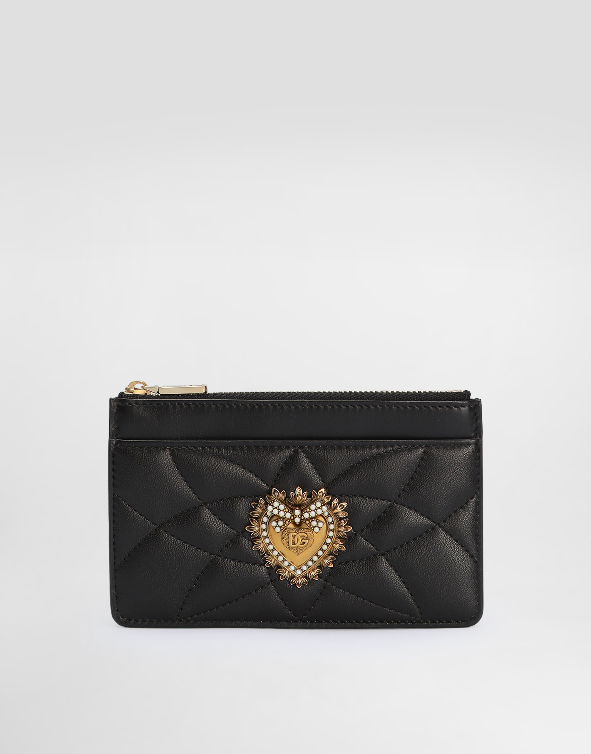 Dolce & Gabbana Medium Devotion Card Holder In Black