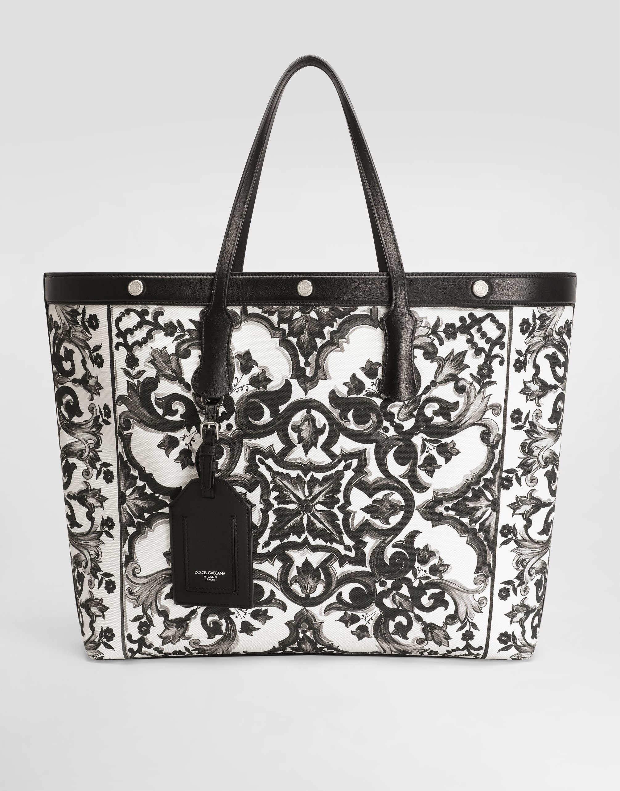 Dolce & Gabbana Shell-print Calfskin Shopping Bag - Man Shoppers Multicolor Onesize