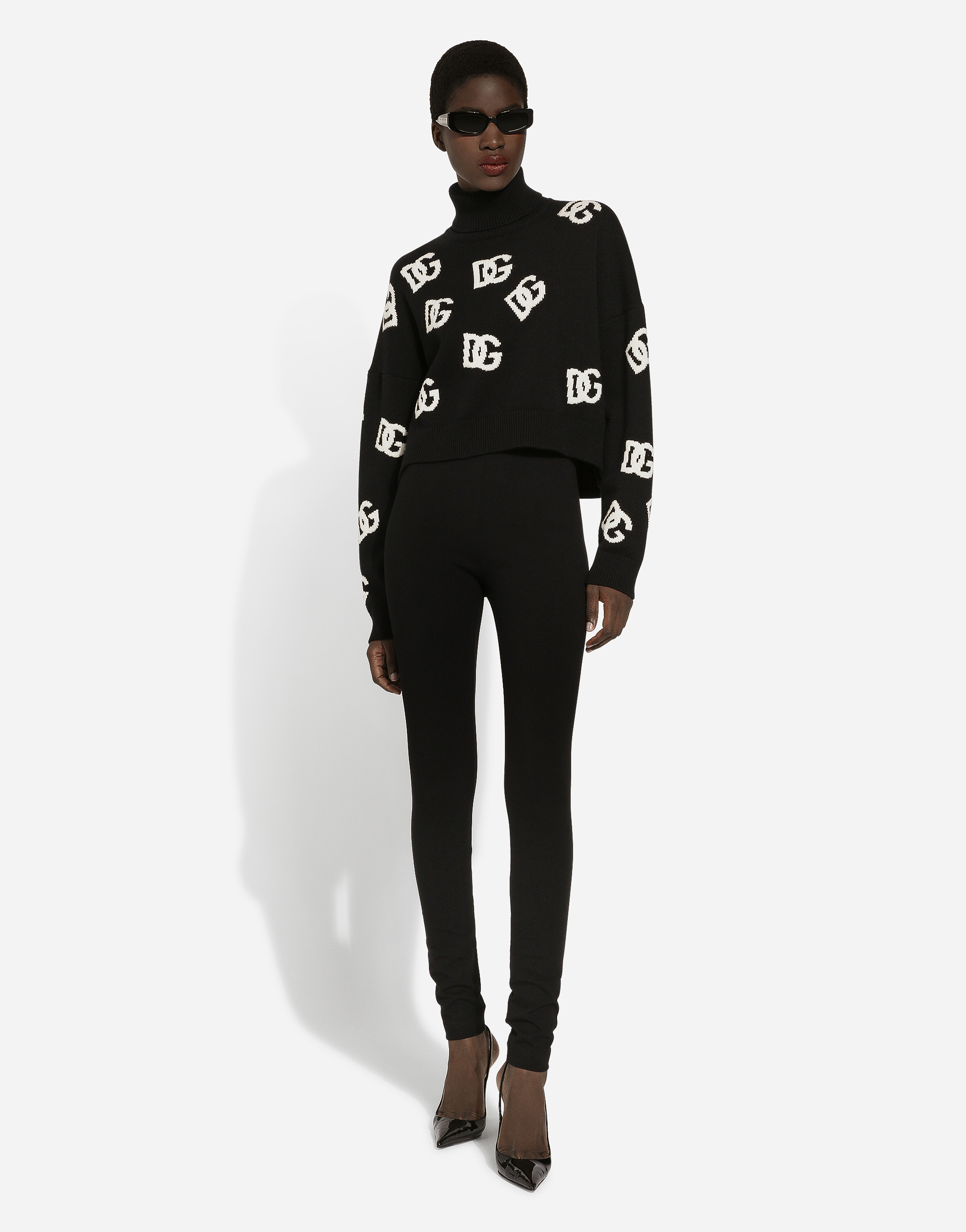 Dolce & Gabbana Intarsia-knit Logo Virgin Wool Jumper In プリント