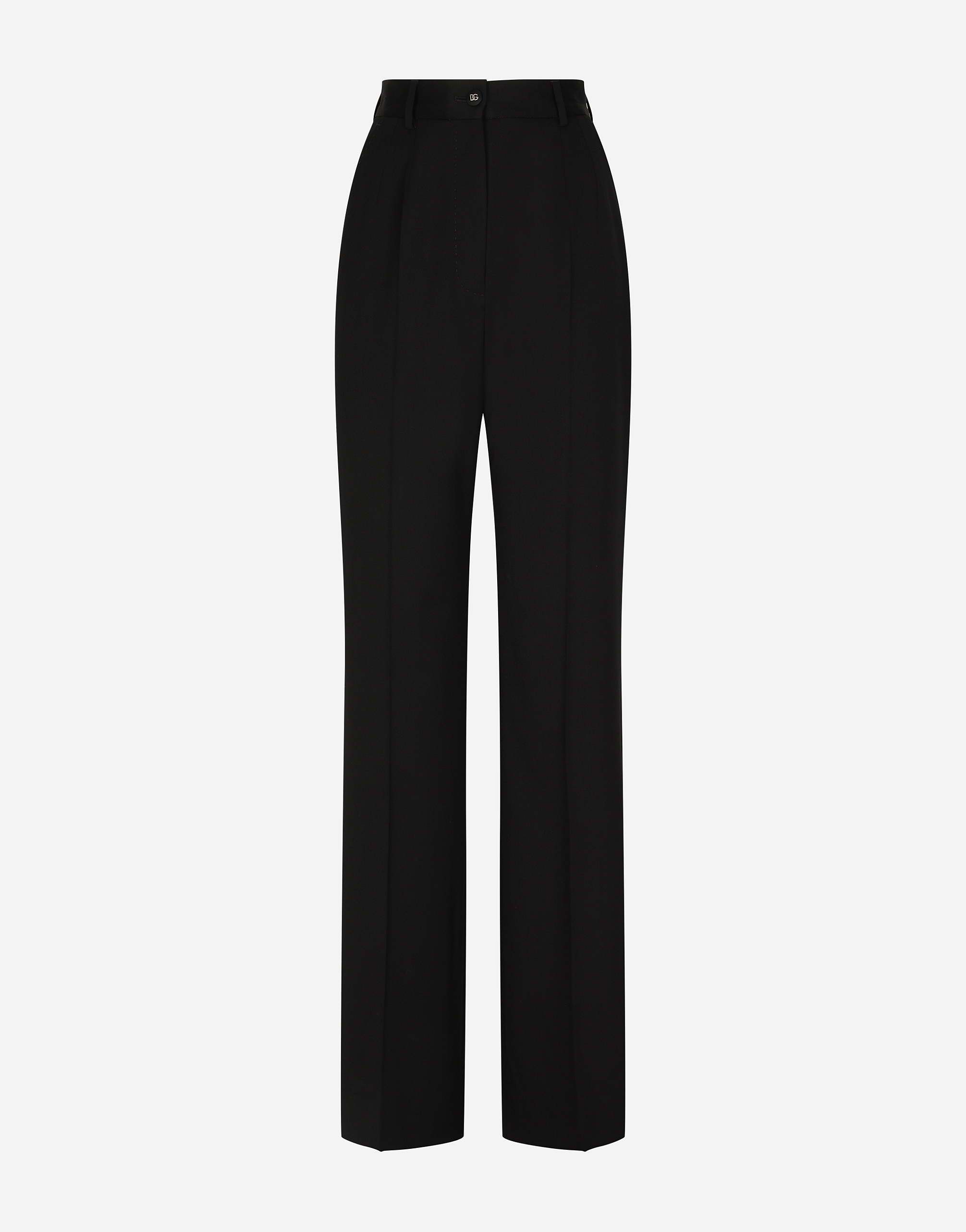 Dolce & Gabbana Gabardine Palazzo Pants - Woman Pants And Shorts Black Wool