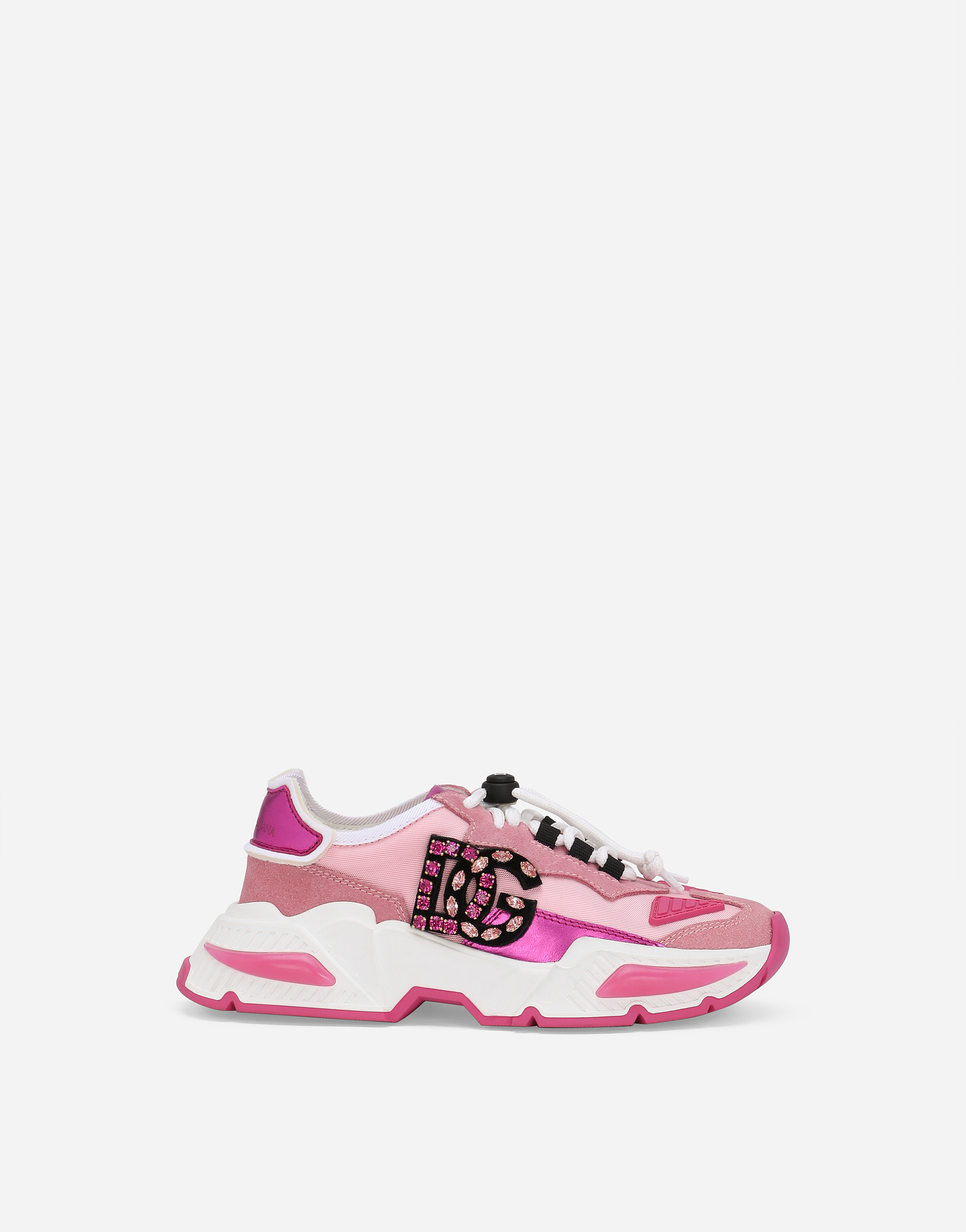 Dolce & Gabbana Nylon Airmaster Sneakers With Dg Logo In Pink