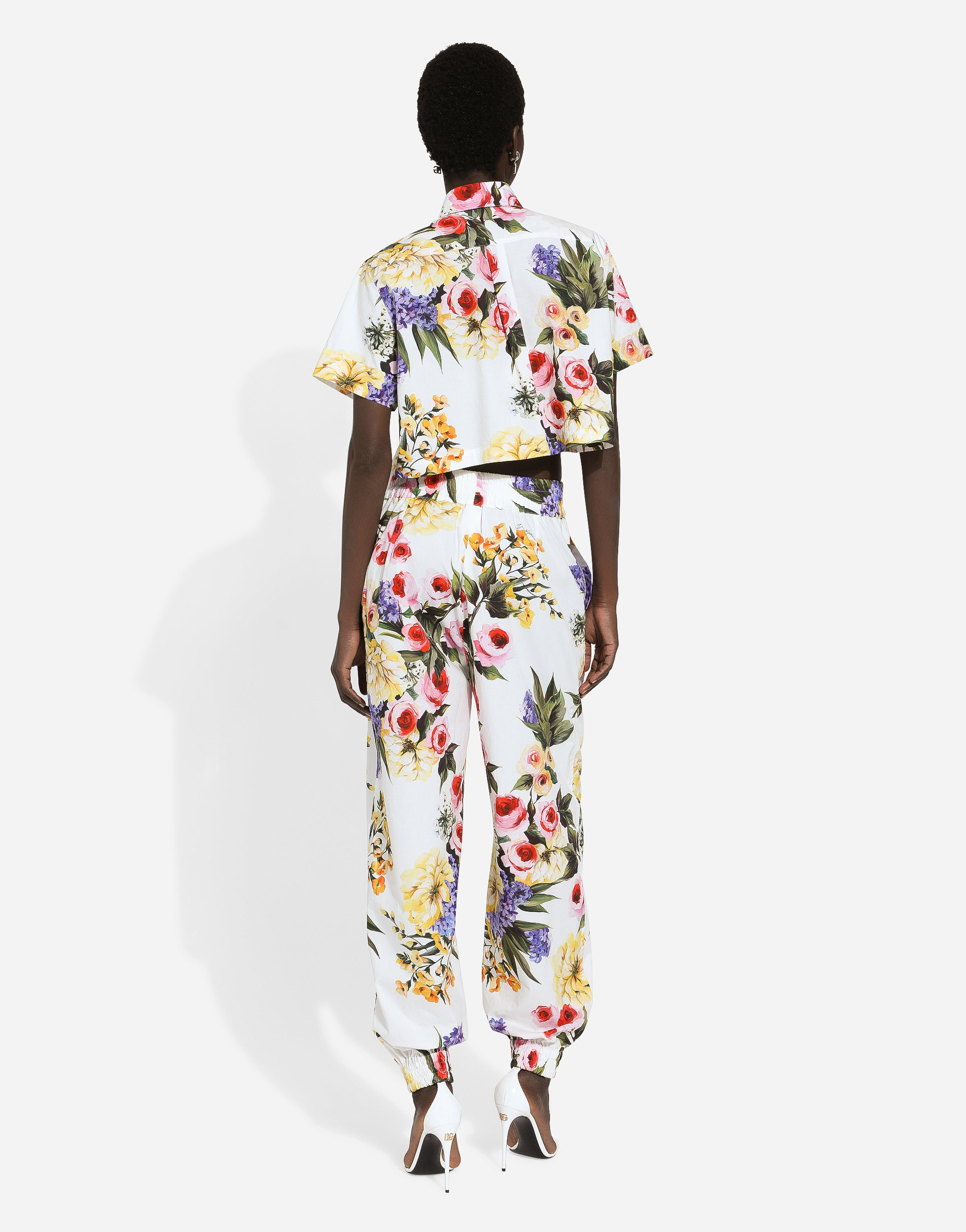 Shop Dolce & Gabbana Short Cotton Shirt With Garden Print