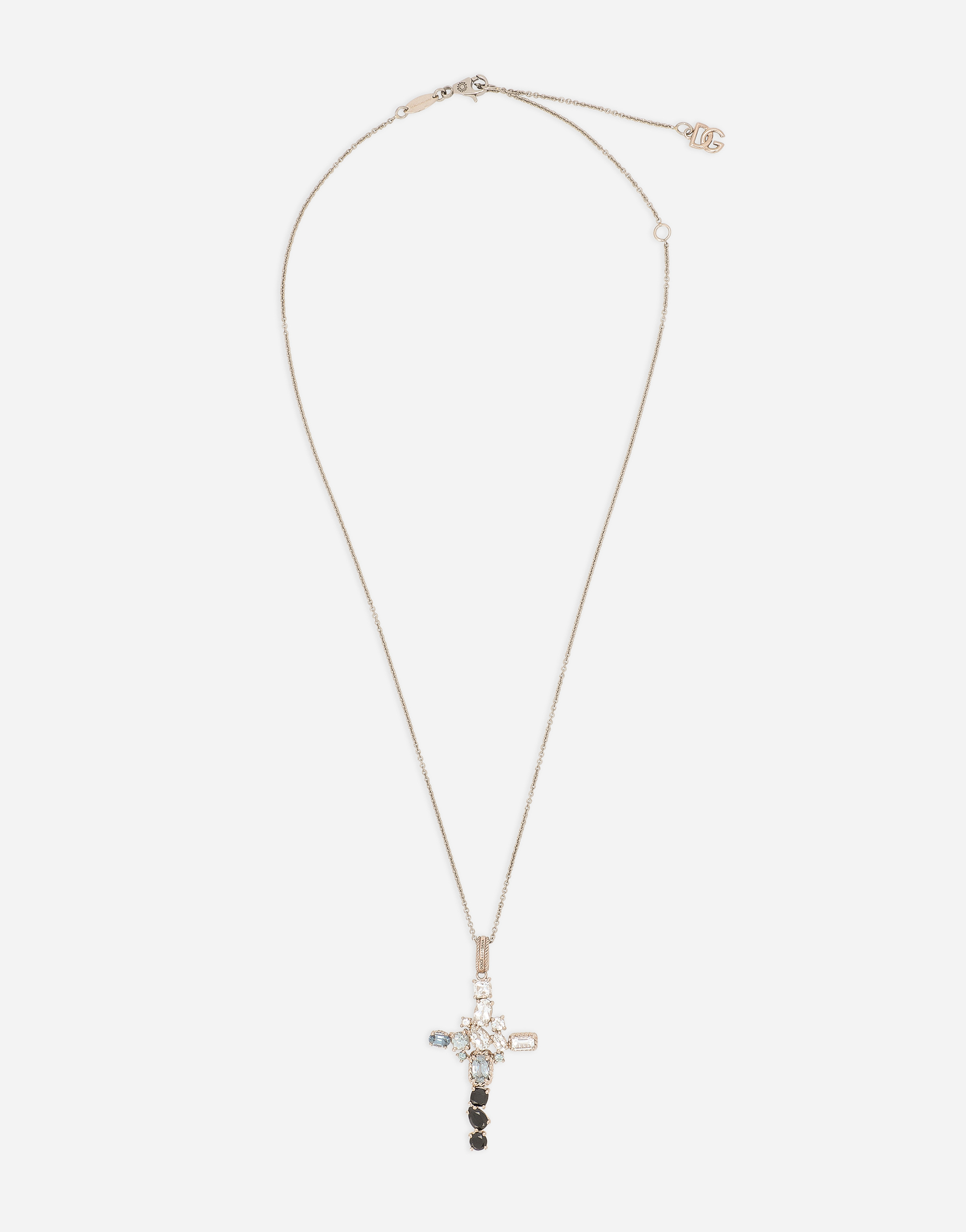 Dolce & Gabbana Anna Pendant In Red Gold 18kt With Colouless Topazes, Grey And Black Spinels In White