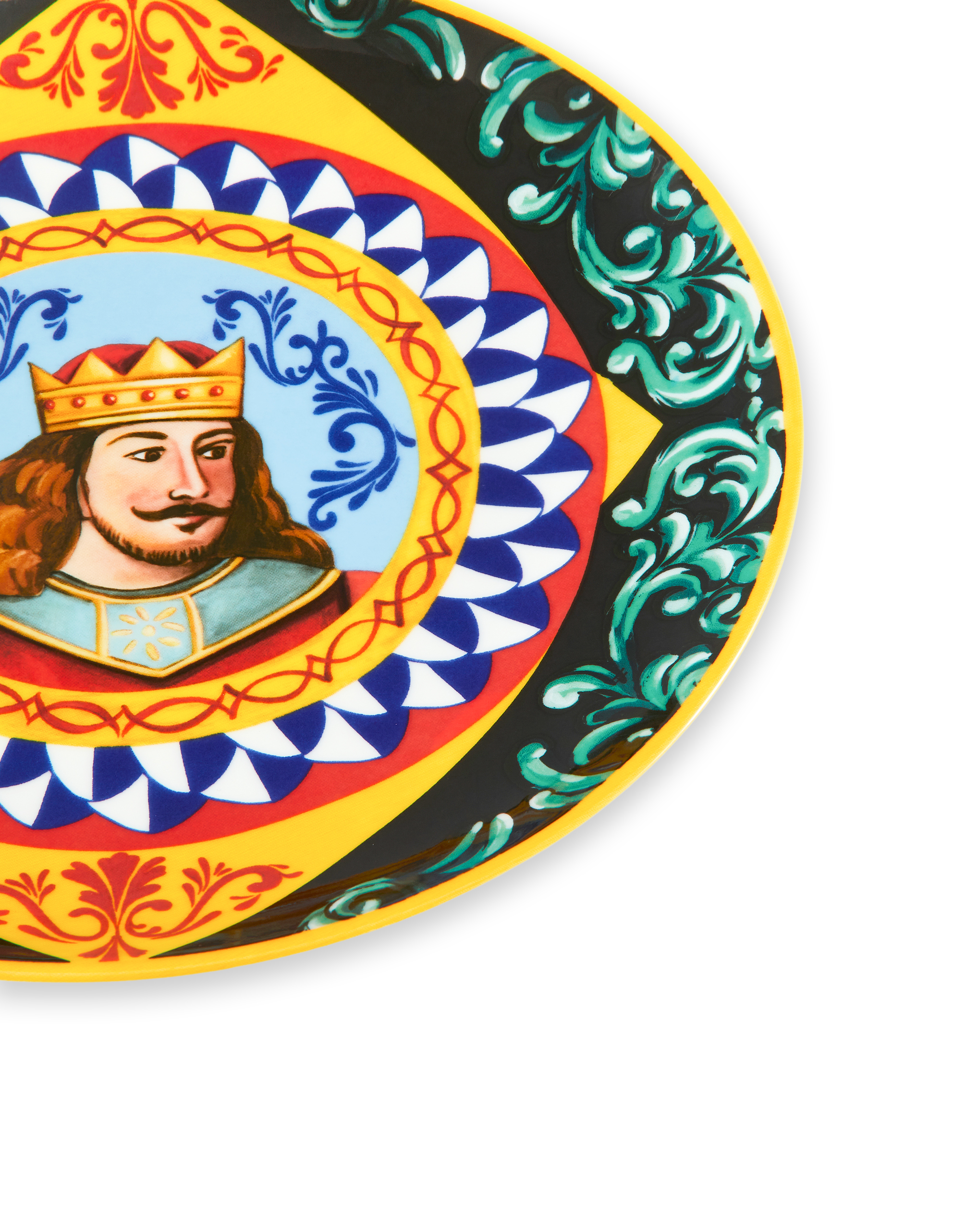 Dolce & Gabbana Set 2 Porcelain Dinner Plates In Multicolor