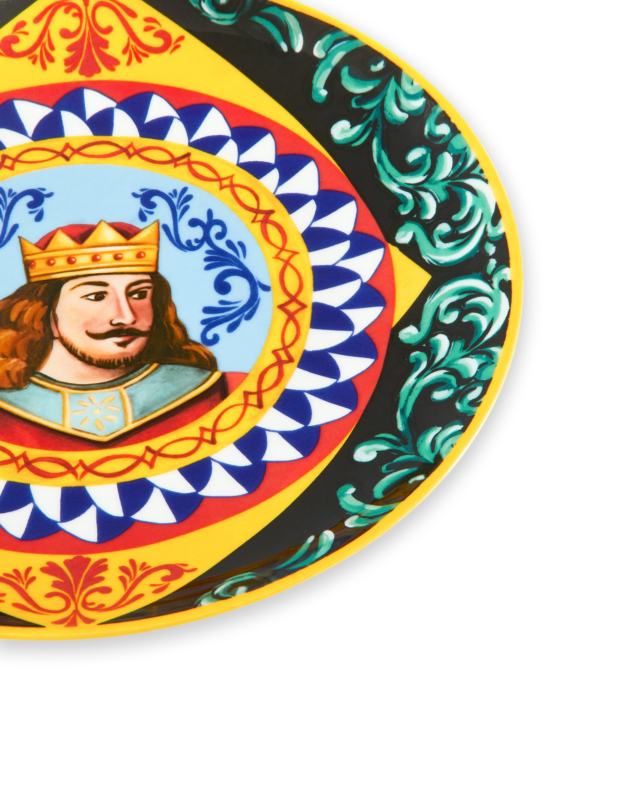 Dolce & Gabbana Set 2 Porcelain Dinner Plates In Multicolor