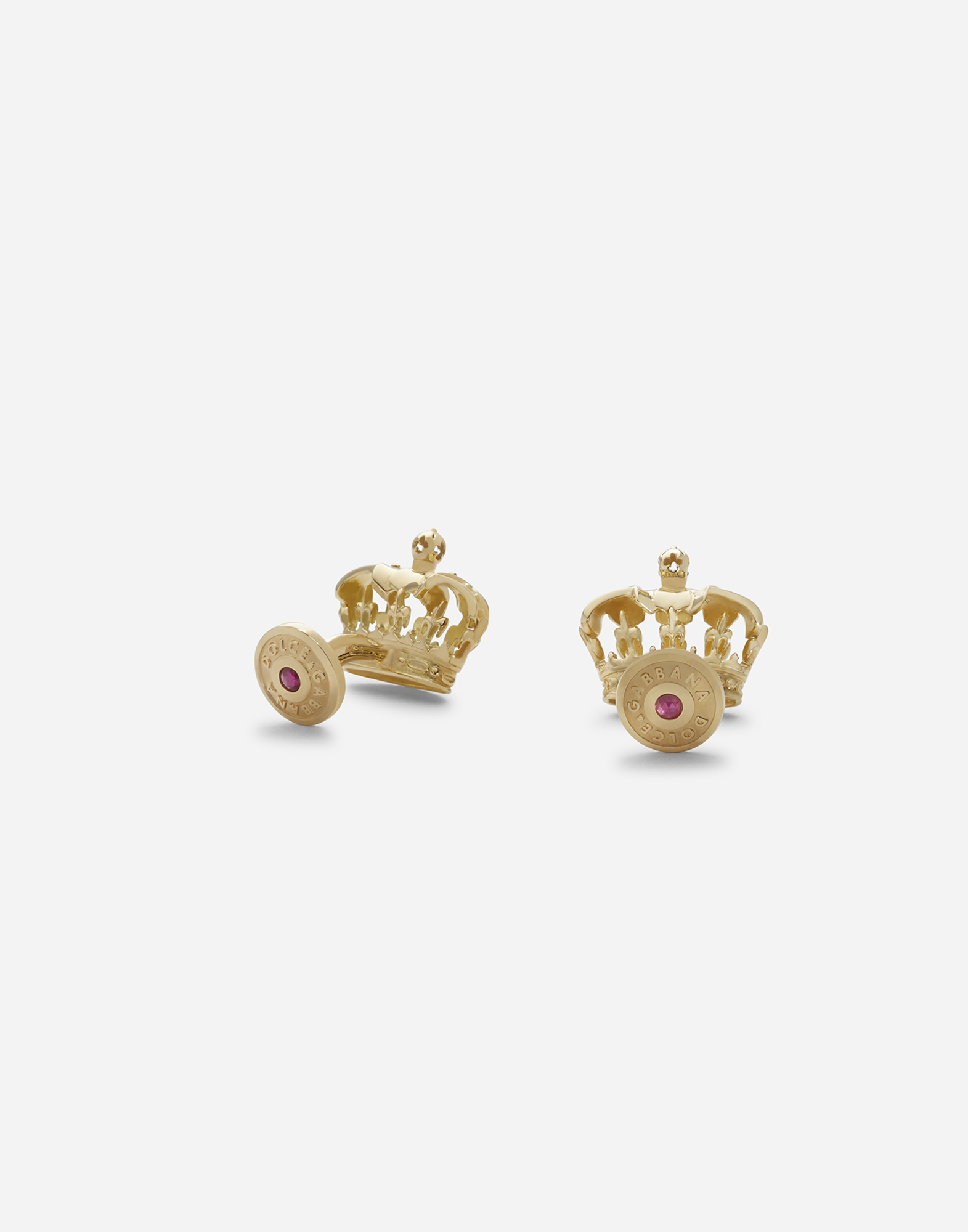 Dolce & Gabbana Crown Cufflinks Gold Male Onesize In Gold