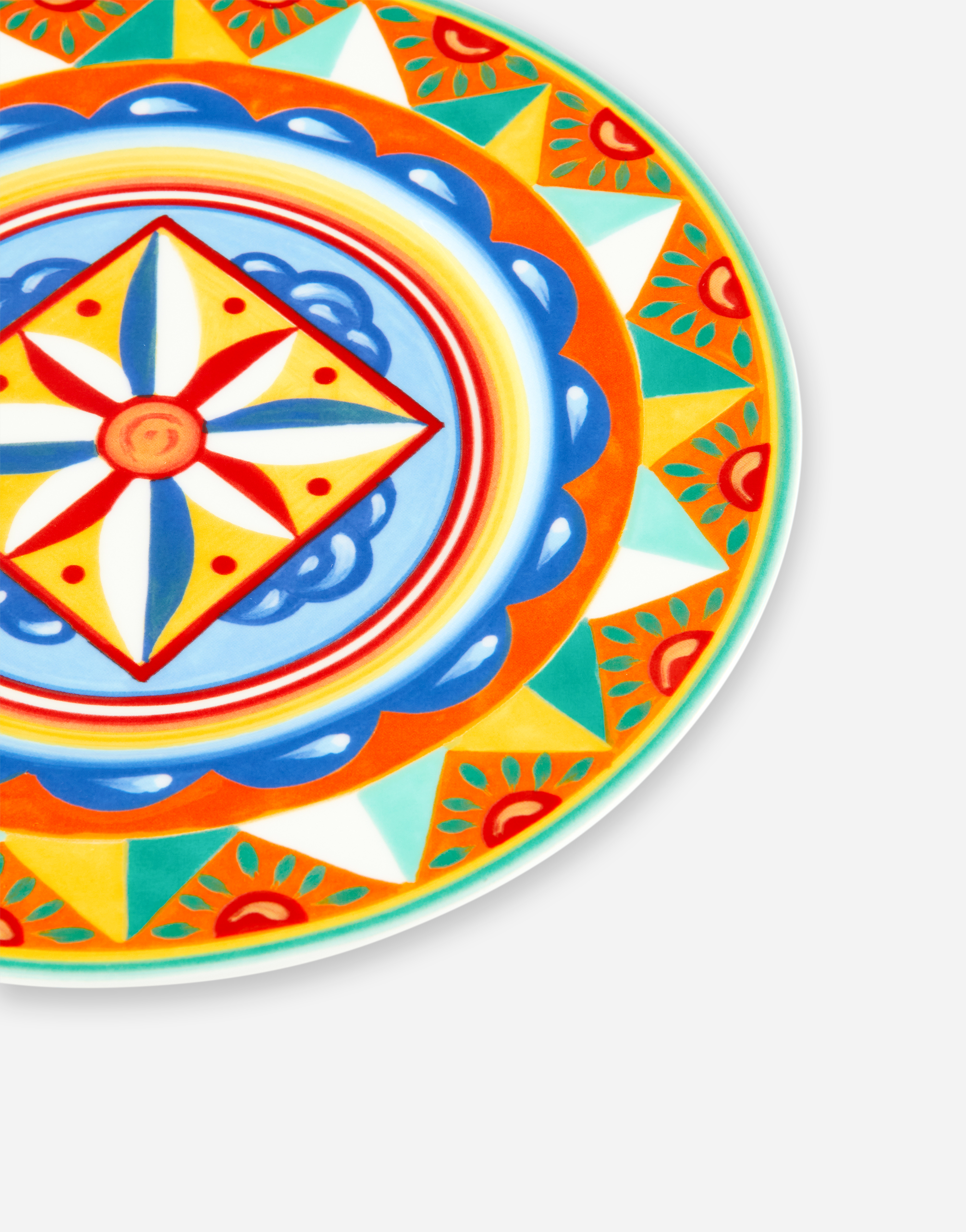 Dolce & Gabbana Set 2 Dessert Plates In Fine Porcelain Multicolor Unisex Onesize In Multicolor