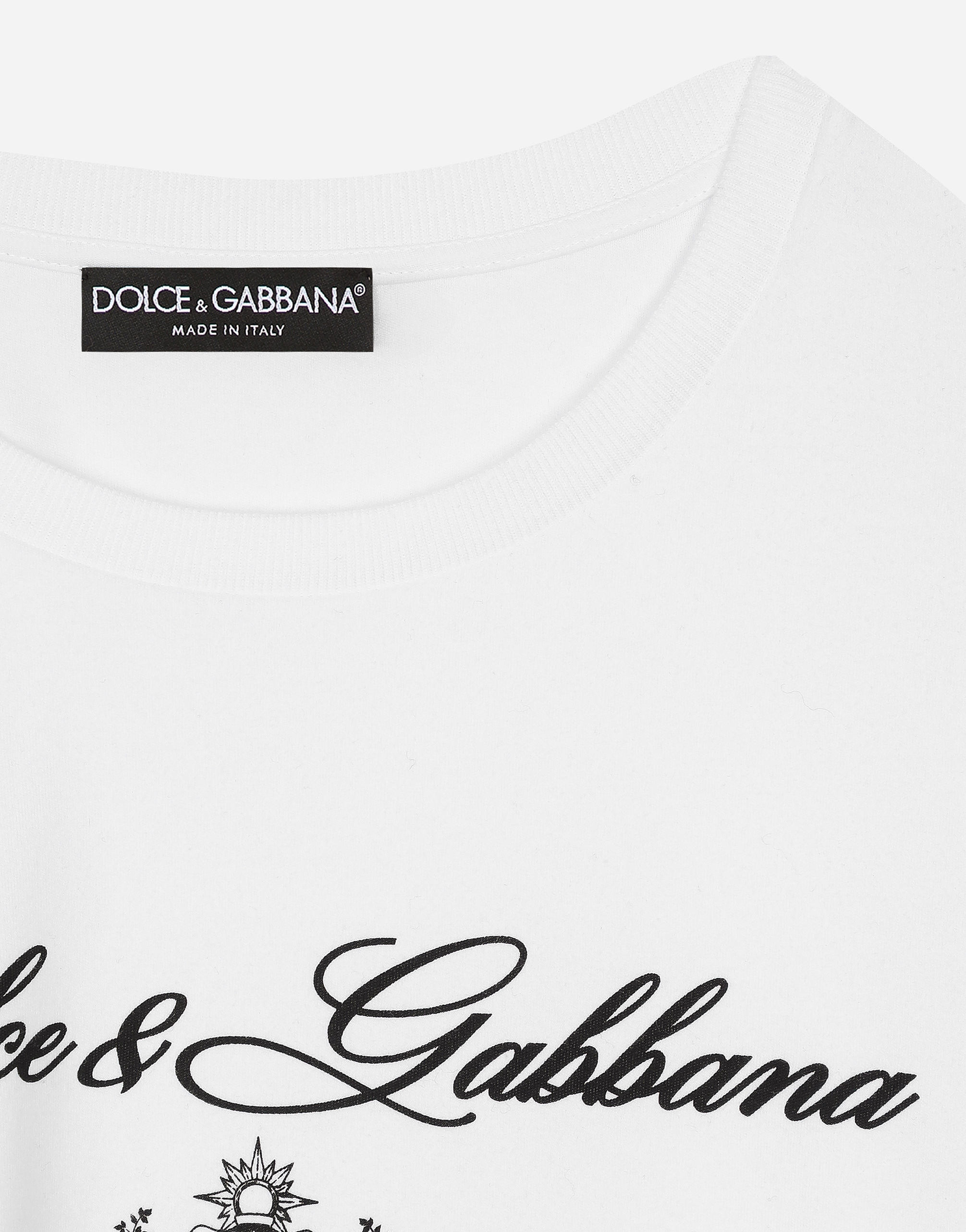 Dolce & Gabbana Monogram Embroidered Crewneck T-shirt In White