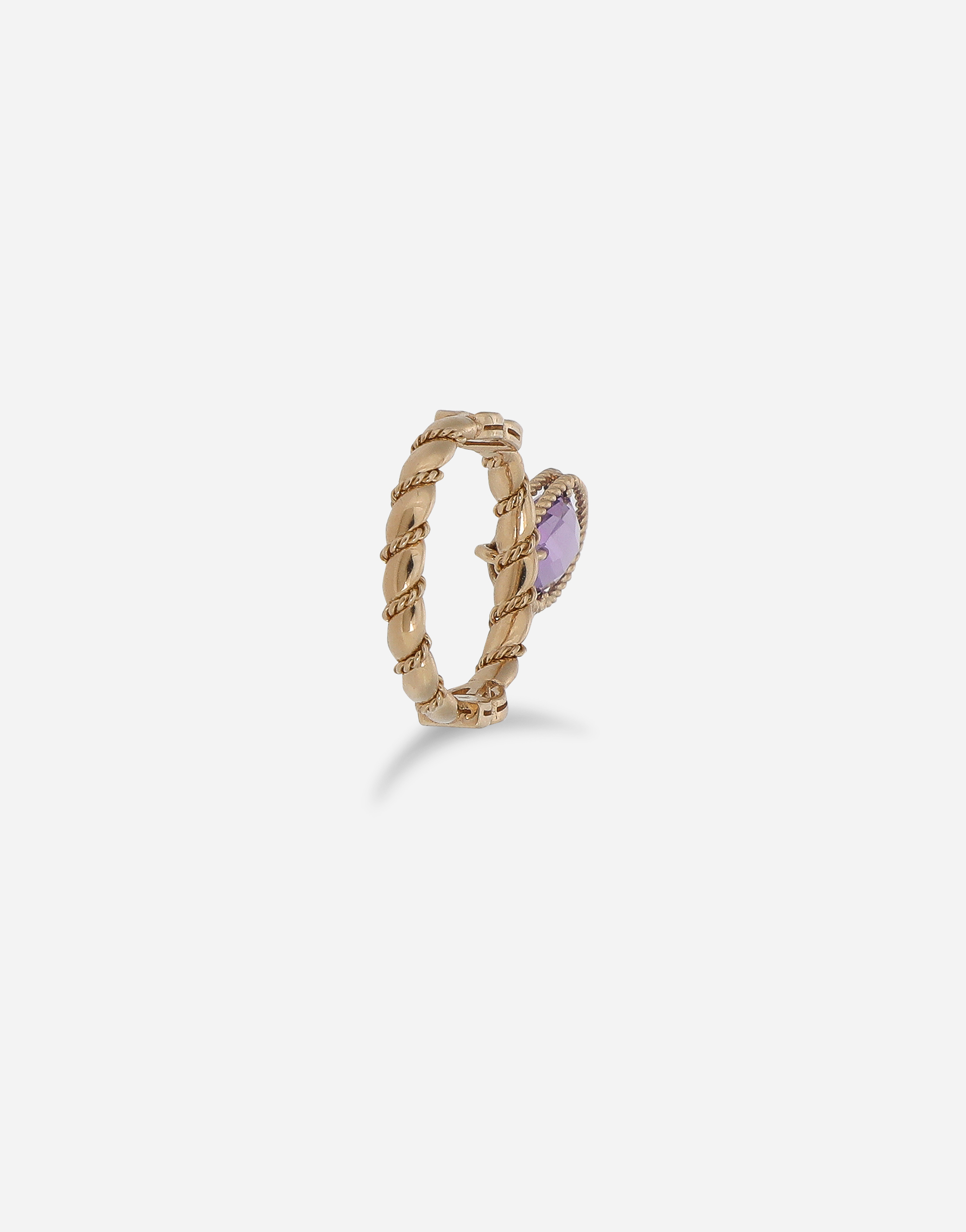 DOLCE & GABBANA 18 KT YELLOW GOLD RING  WITH AMETHIST