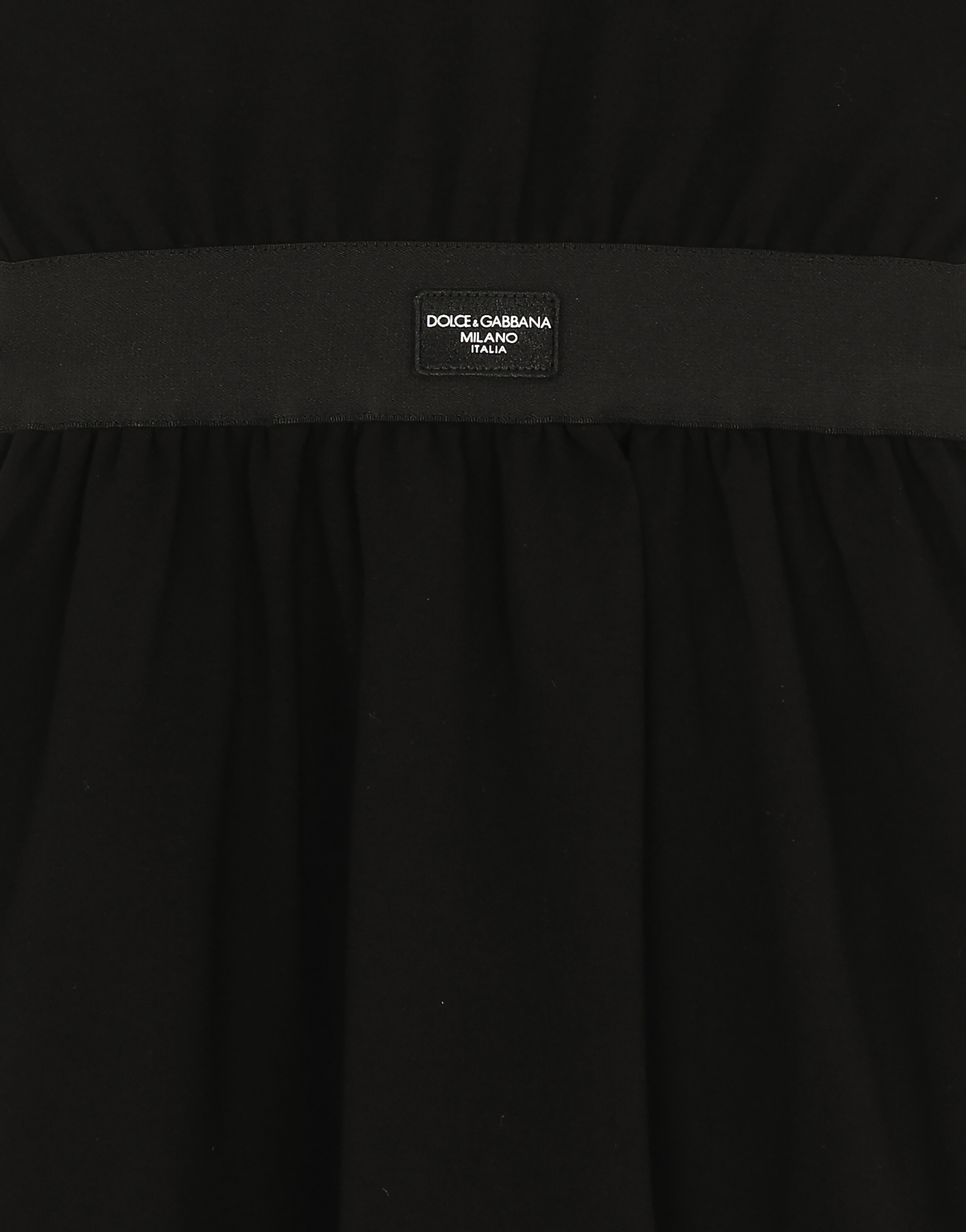 Dolce & Gabbana Jersey Minidress With Logo Tag In Nero