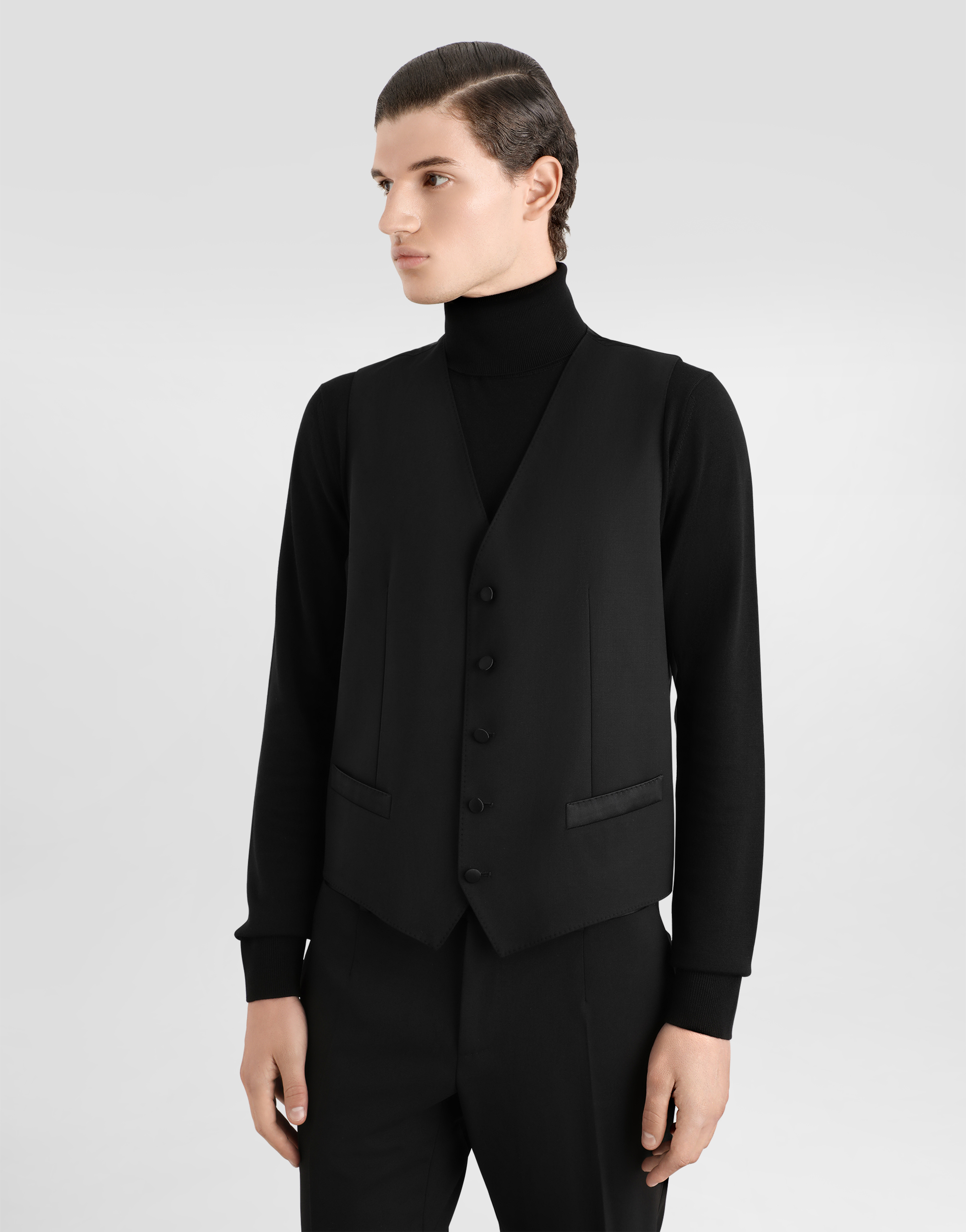 DOLCE & GABBANA THREE-PIECE SICILIA-FIT SUIT IN STRETCH WOOL