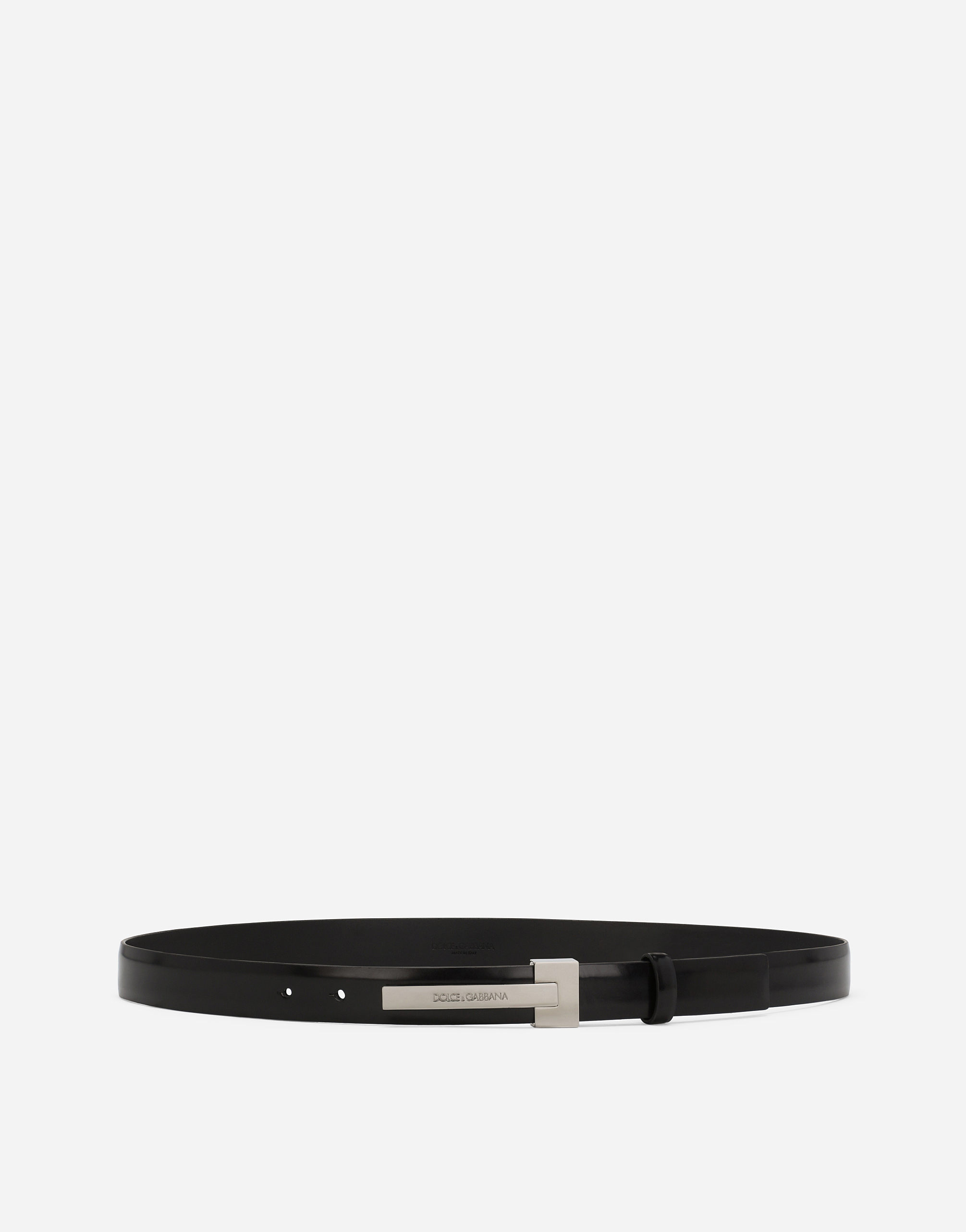 Dolce & Gabbana Brushed Calfskin Belt - Man Belts Black Leather