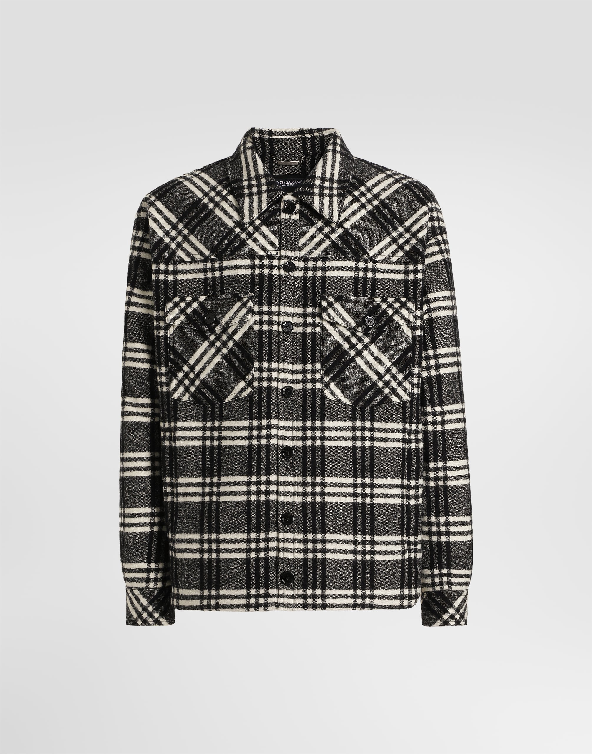 Dolce & Gabbana チェック柄CPOジャケット マルチカラーのメンズ チェック ウール ブレンド シャツジャケット