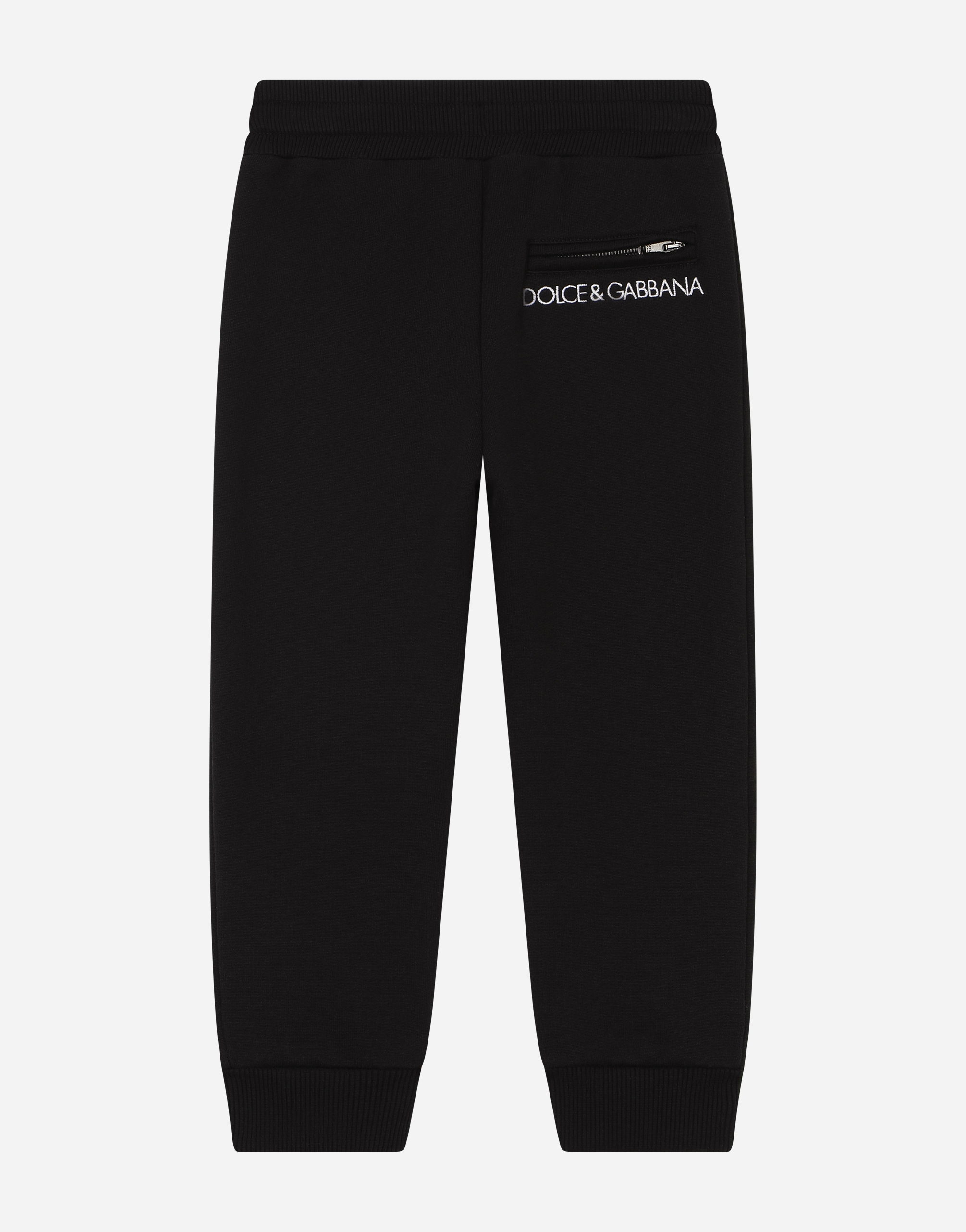 Jersey jogging pants with logo embroidery