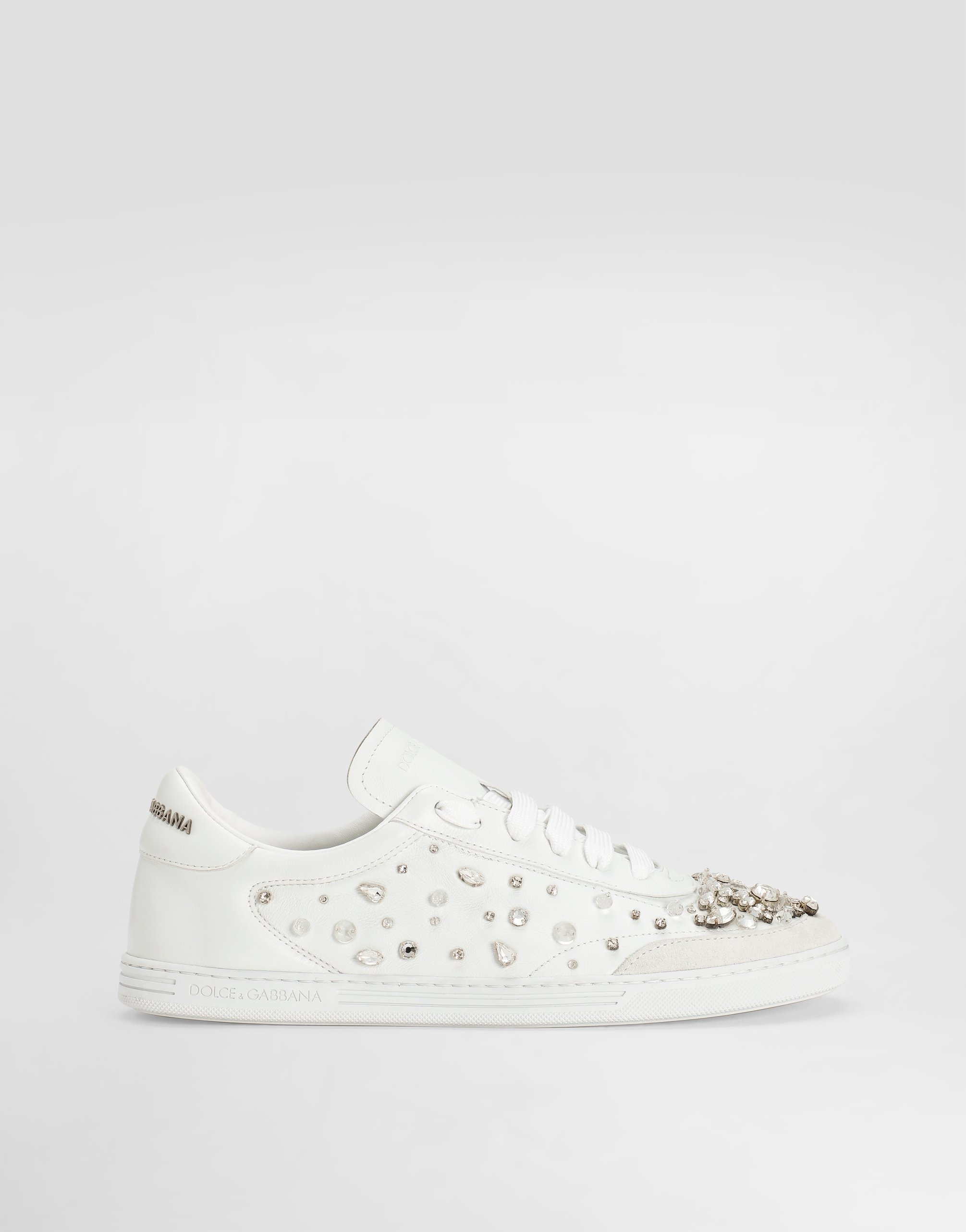 Dolce & Gabbana Calfskin Saint Tropez Light Sneakers In White