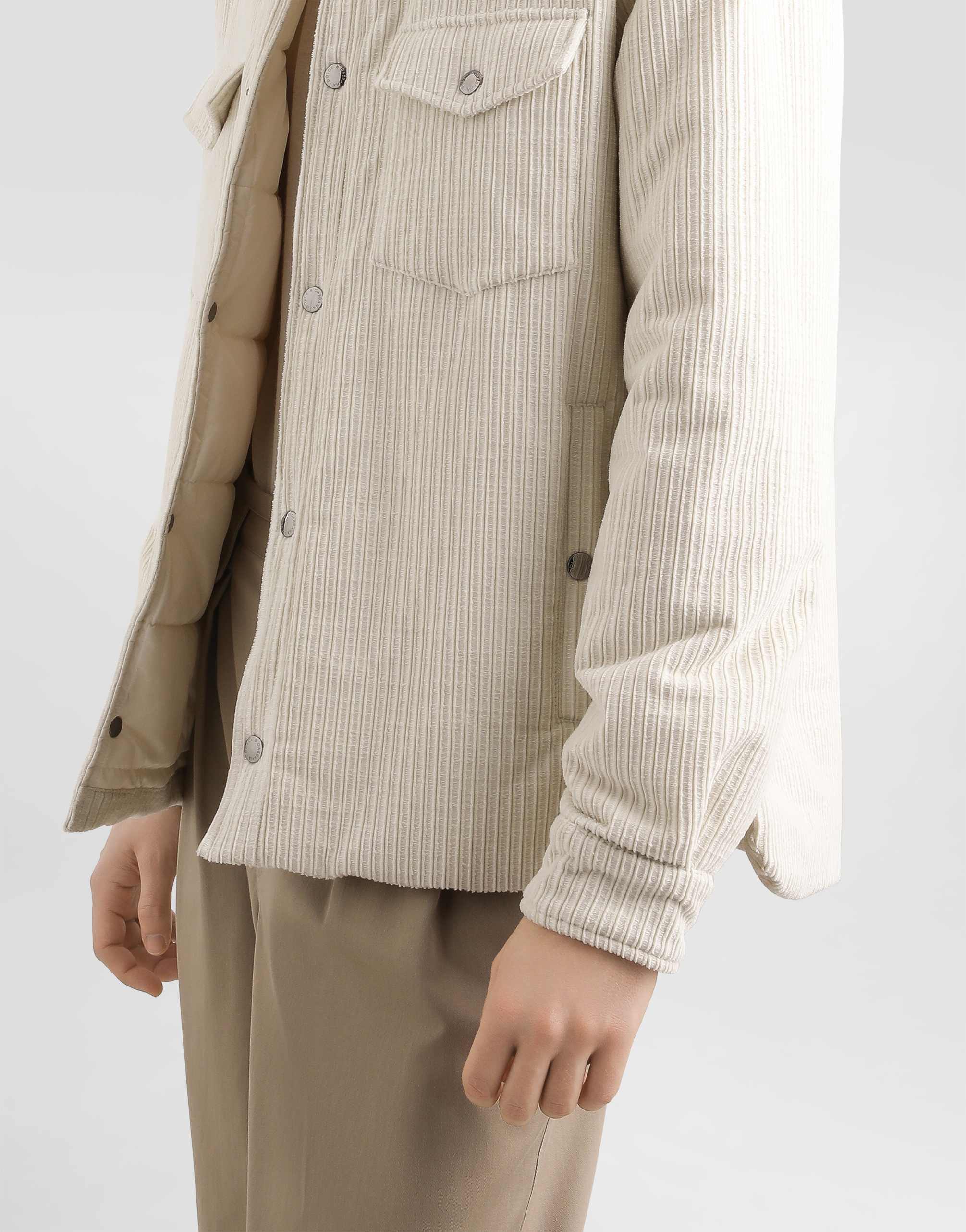 Dolce & Gabbana Dolce&gabbana Cotton Corduroy Shirt Jacket In White