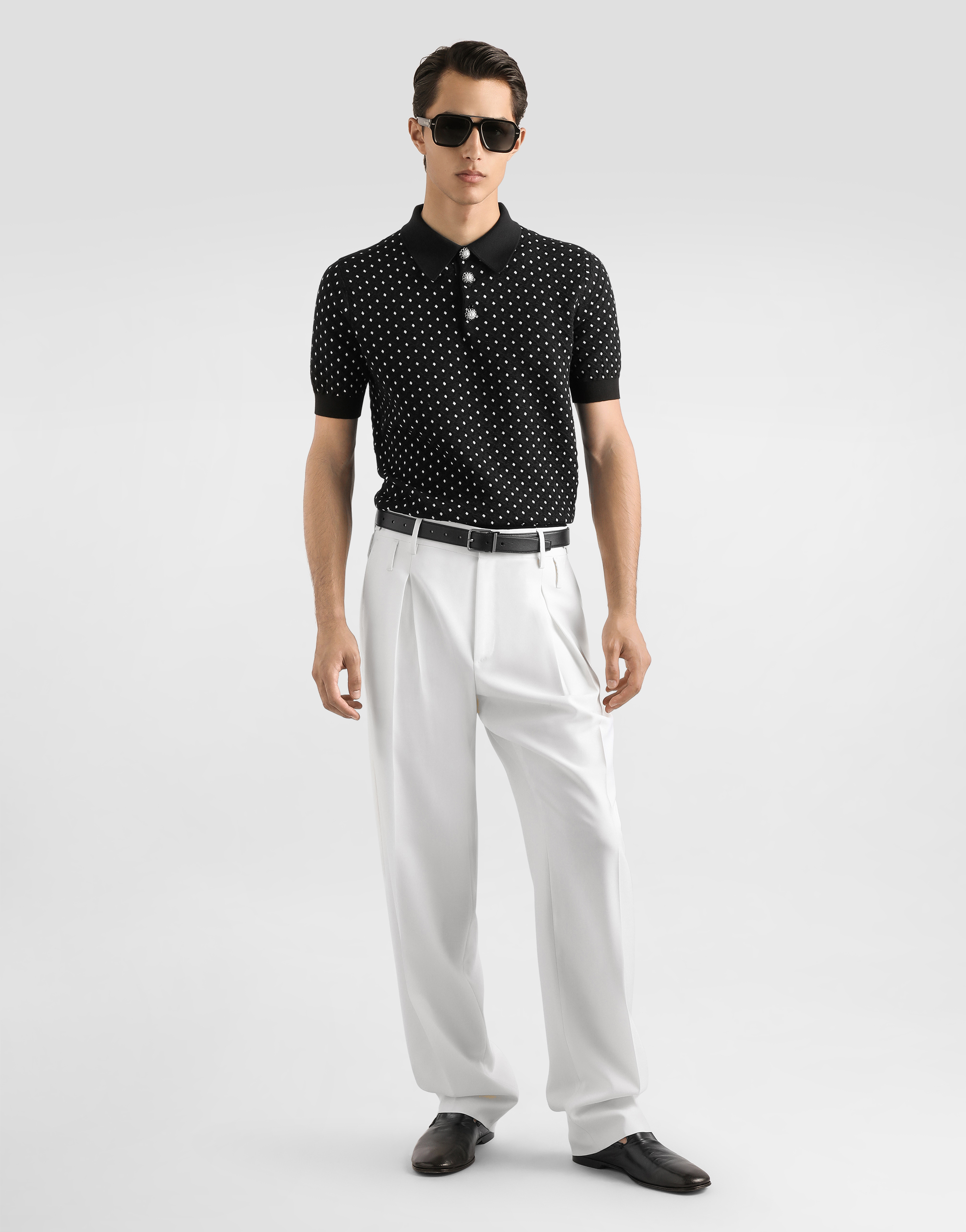  Dolce & Gabbana Micro-dot Stitch Polo Shirt - Mann Strickwaren Mehrfarbig 52 