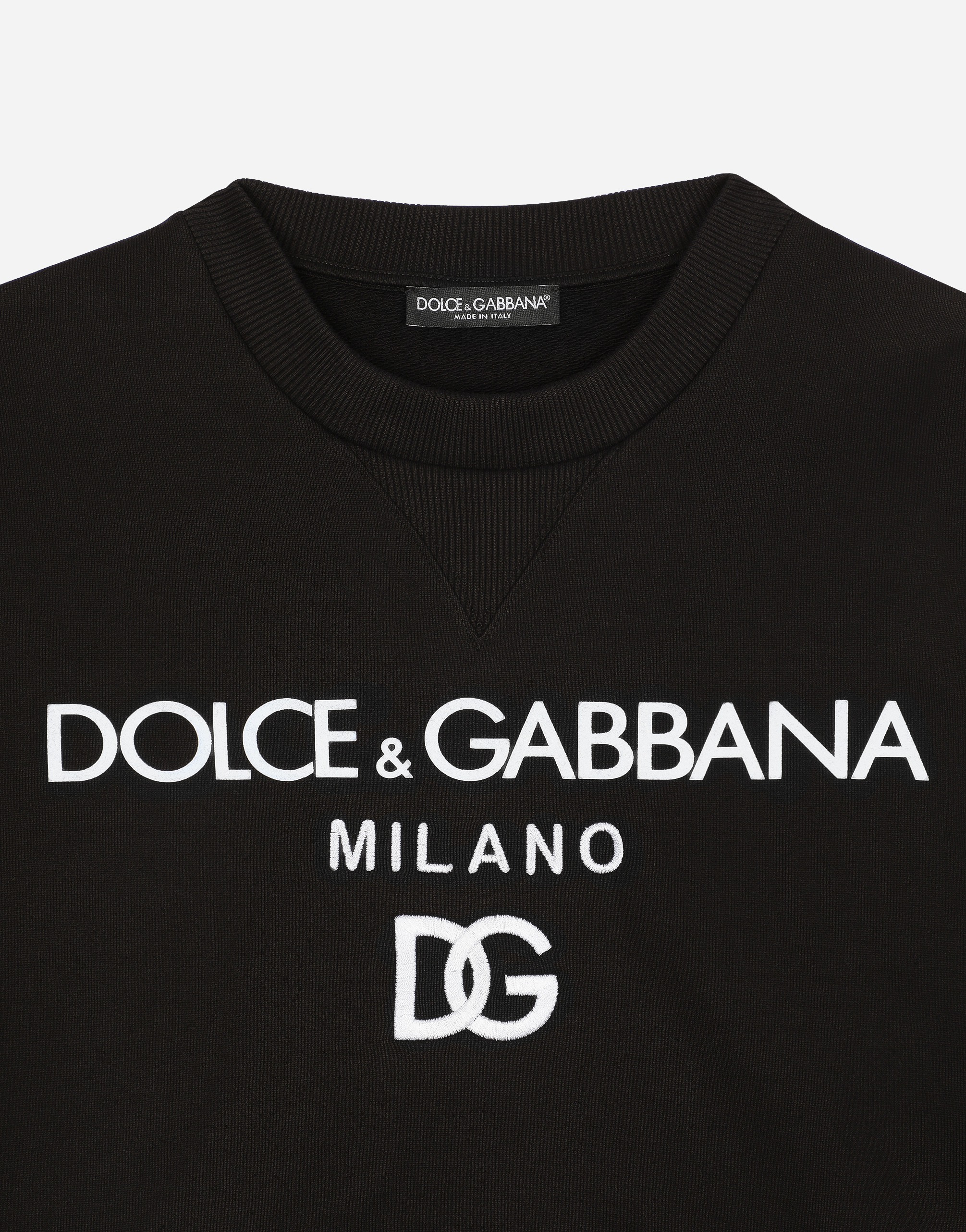 Shop Dolce & Gabbana Jersey Sweatshirt With Dolce&gabbana Print In Black