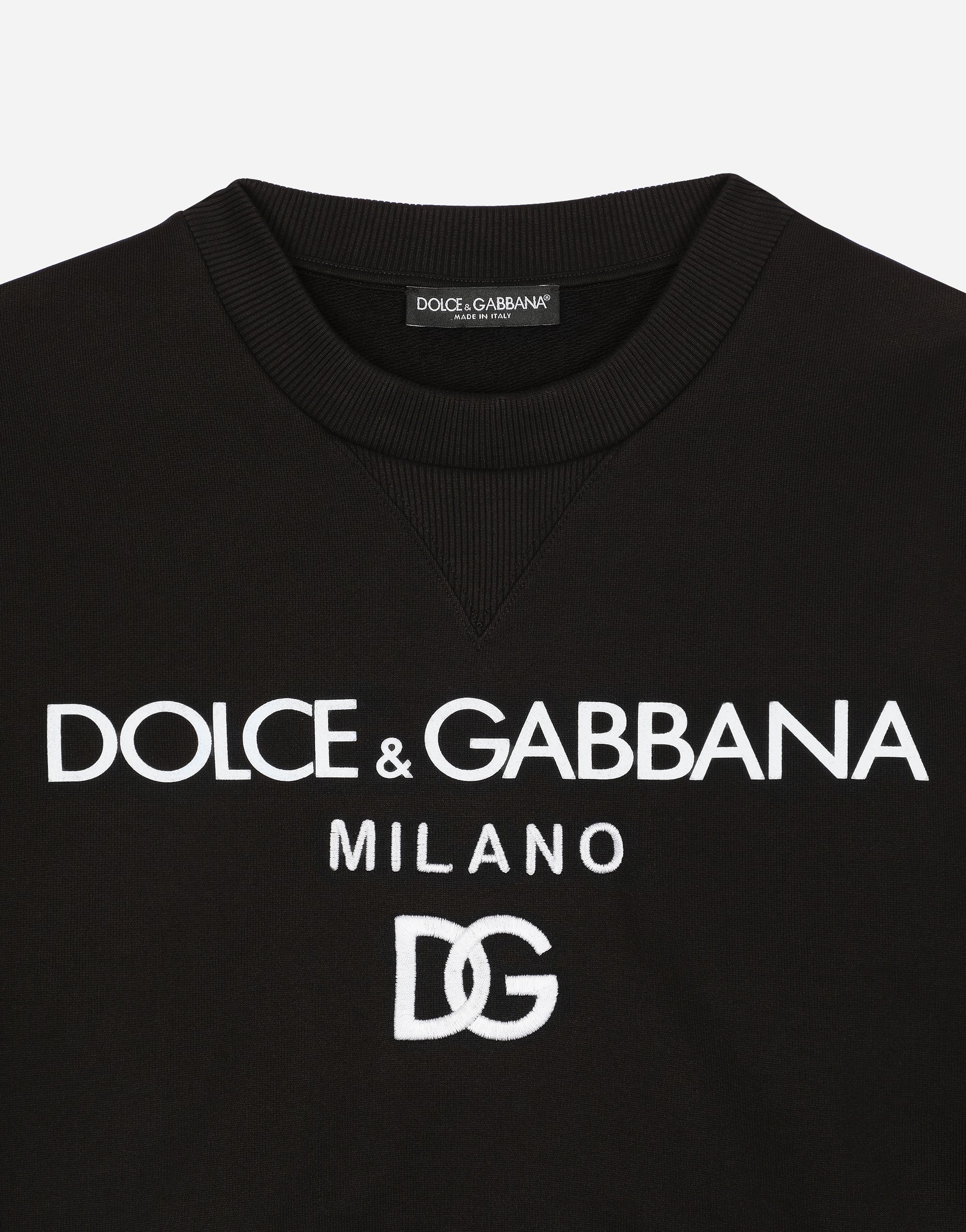Dolce & Gabbana Jersey Sweatshirt With Dolce&gabbana Print In Black