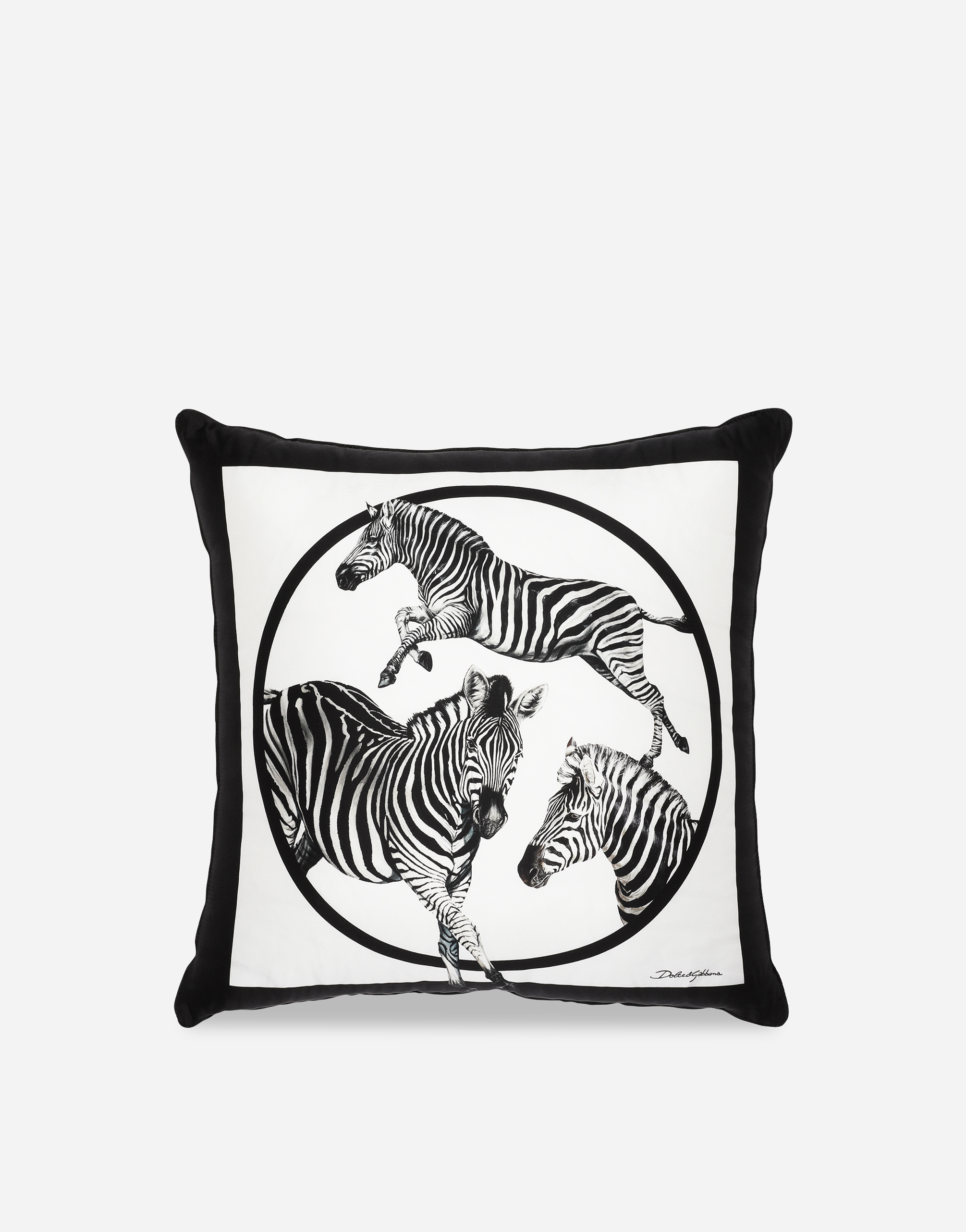 Dolce & Gabbana Silk Twill Cushion Medium Multicolor Unisex Onesize In Multicolor