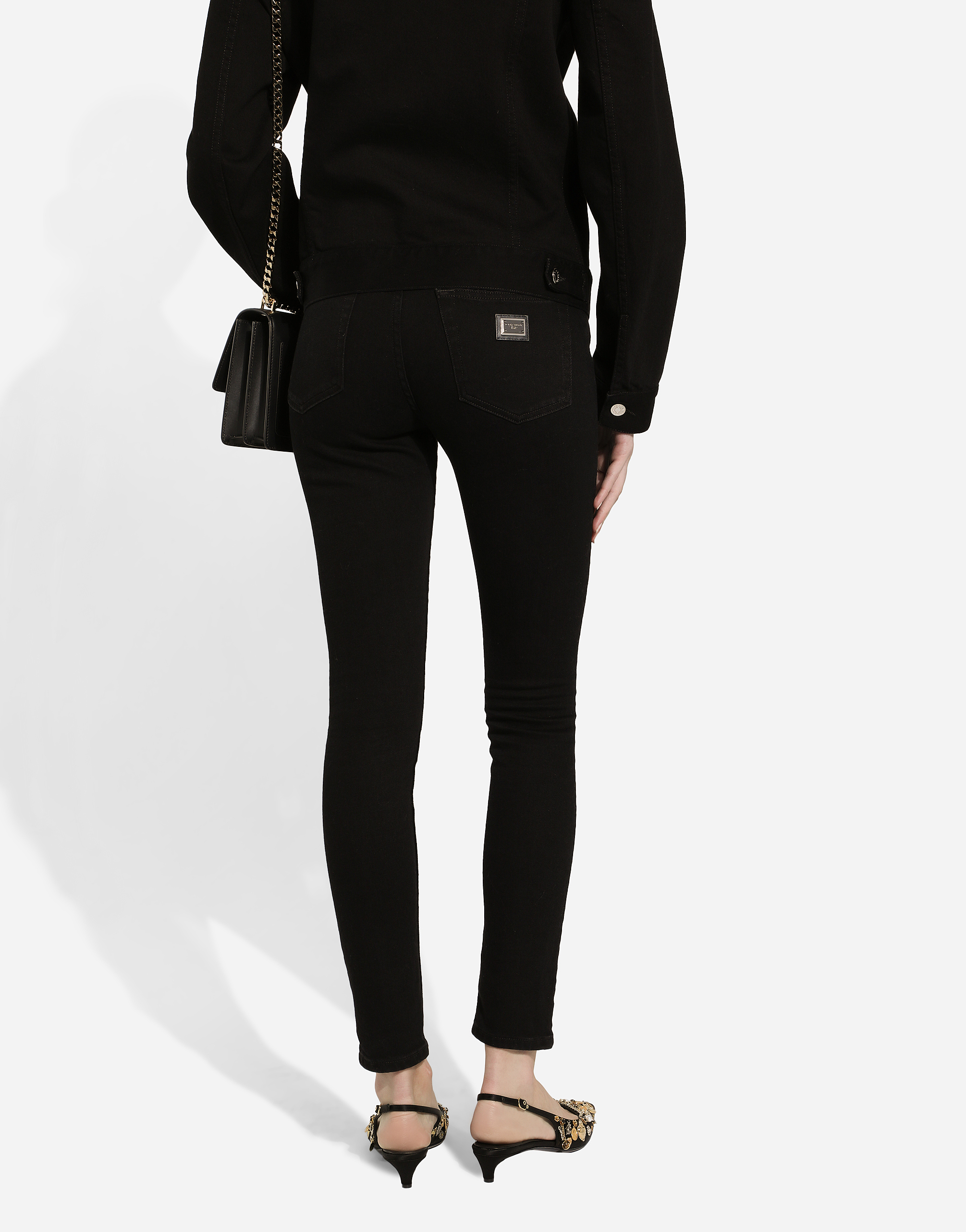 Dolce & Gabbana Skinny Cotton Denim Audrey Jeans In Multicolor