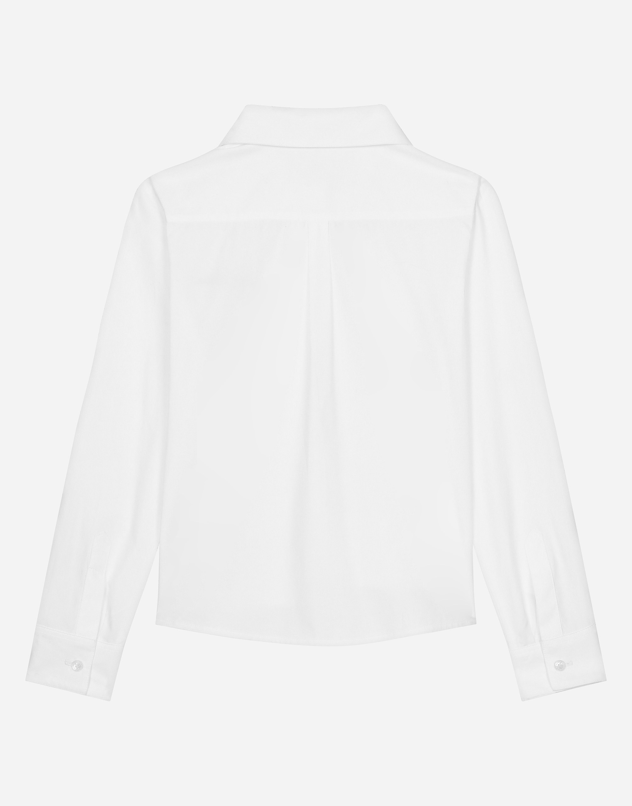 Poplin shirt with tulip detail and Dolce&Gabbana logo