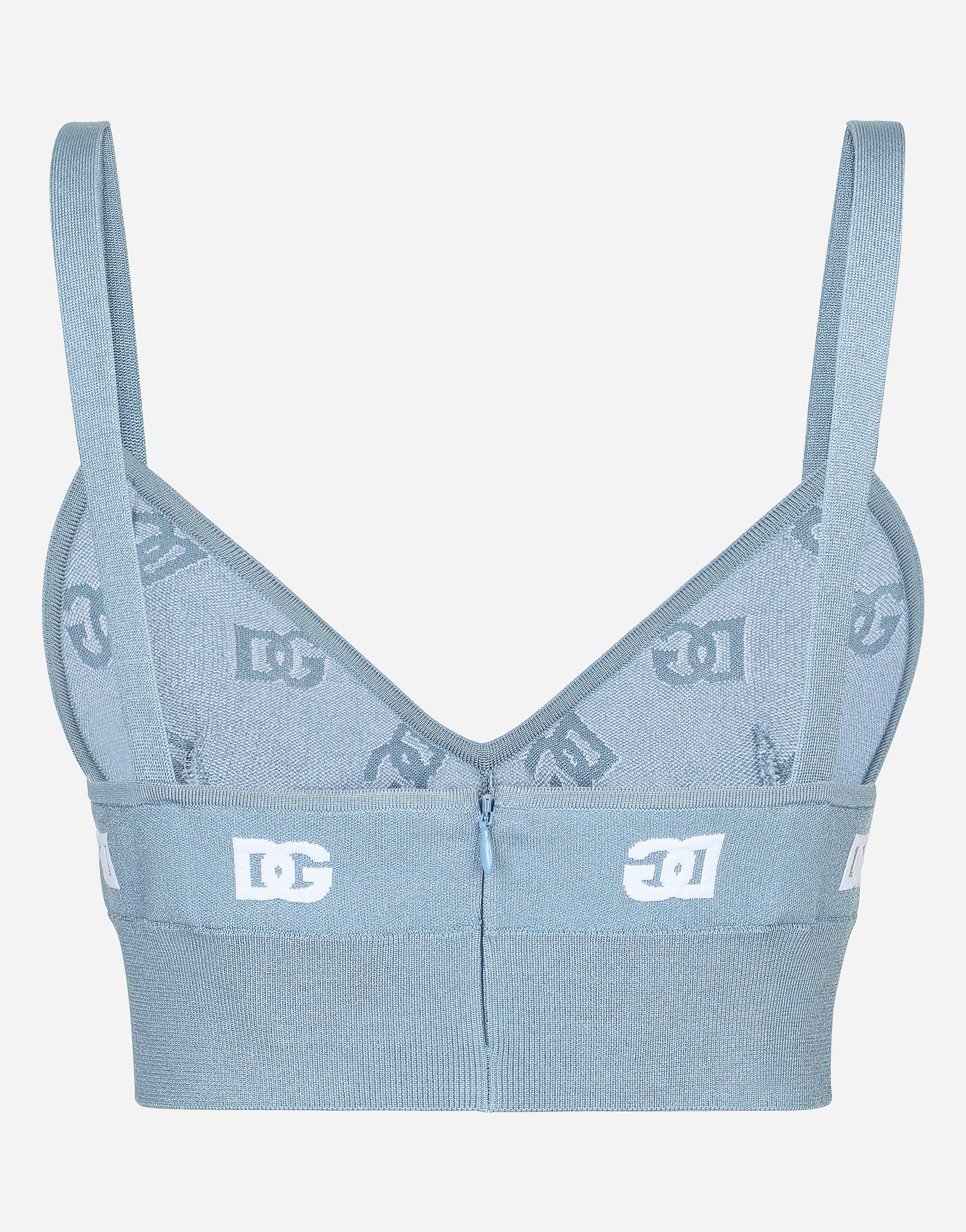 Viscose bralette top with jacquard DG logo
