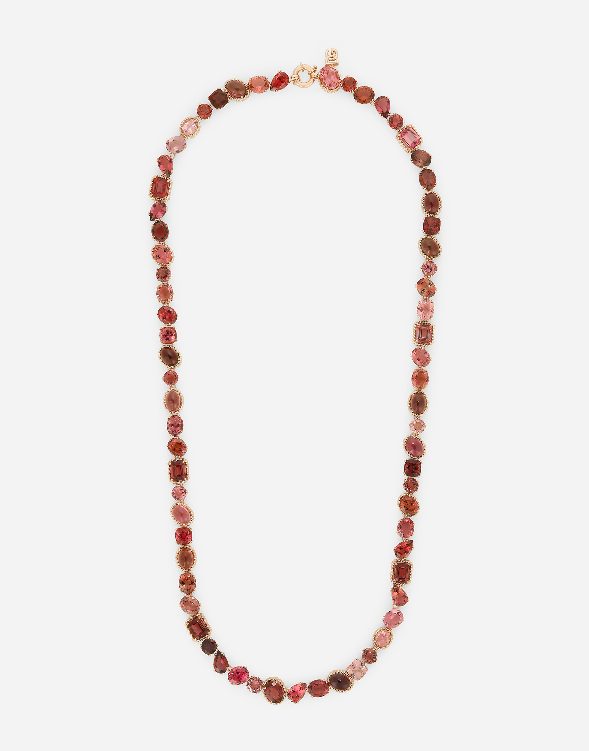 Rainbow Monochrome Sautoir 18 carat red gold and pink tourmalines
