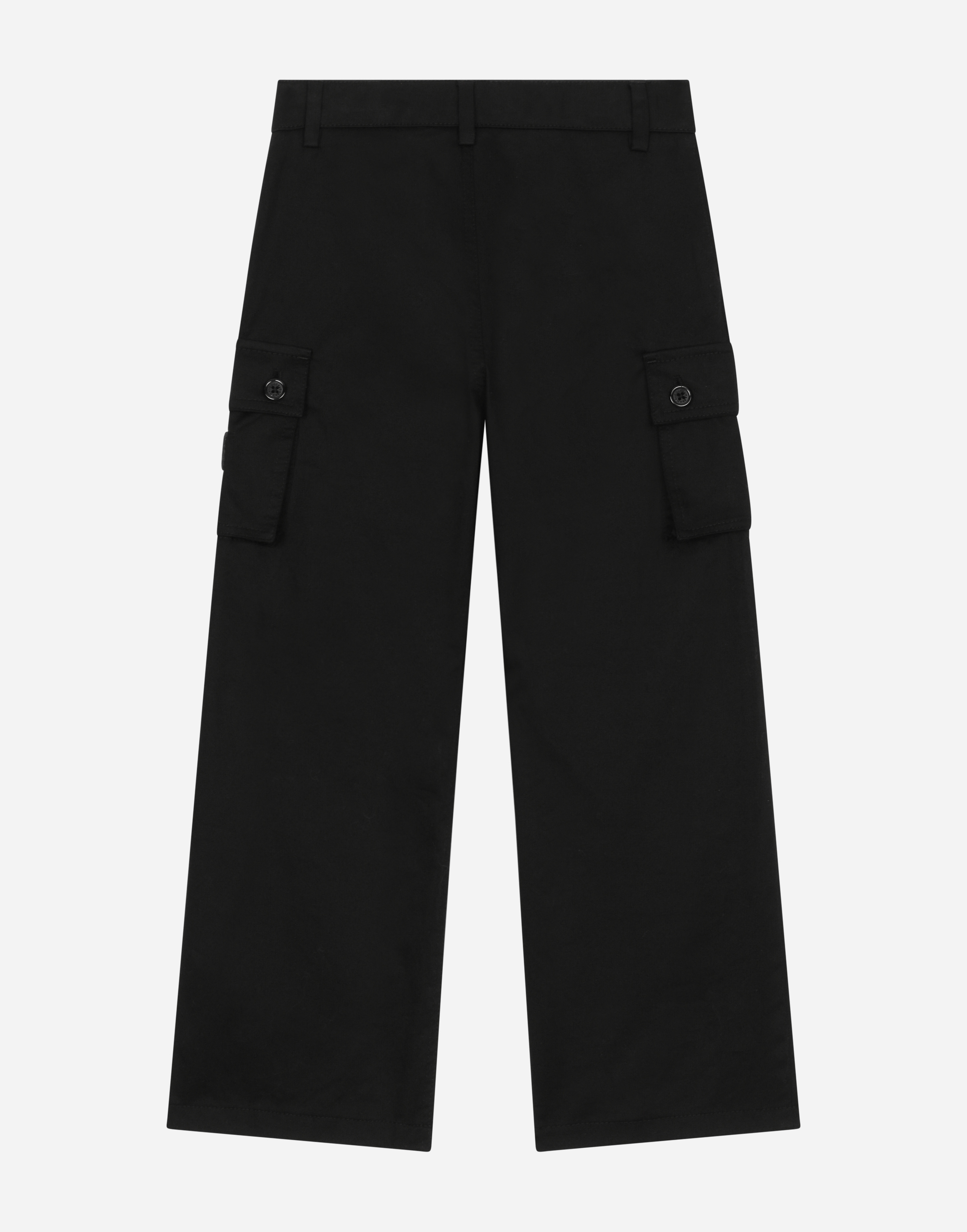 Dolce & Gabbana Dolce & Gabbana Stretch Gabardine Cargo Pants With Branded Tag - Man Trousers And Shorts Black Cotton 5 Years 
