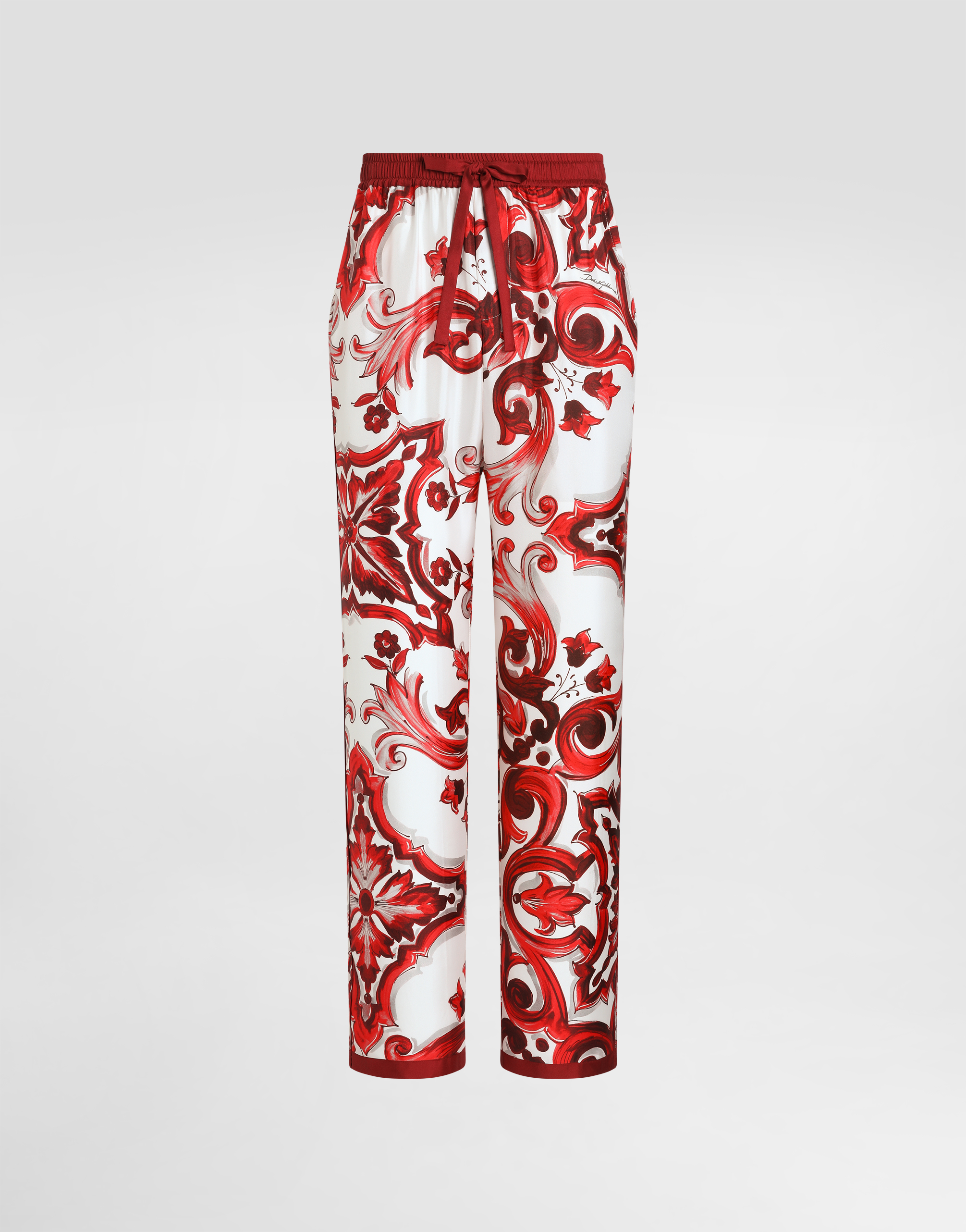 Majolica-print twill vanity trousers in Multicolor for Men