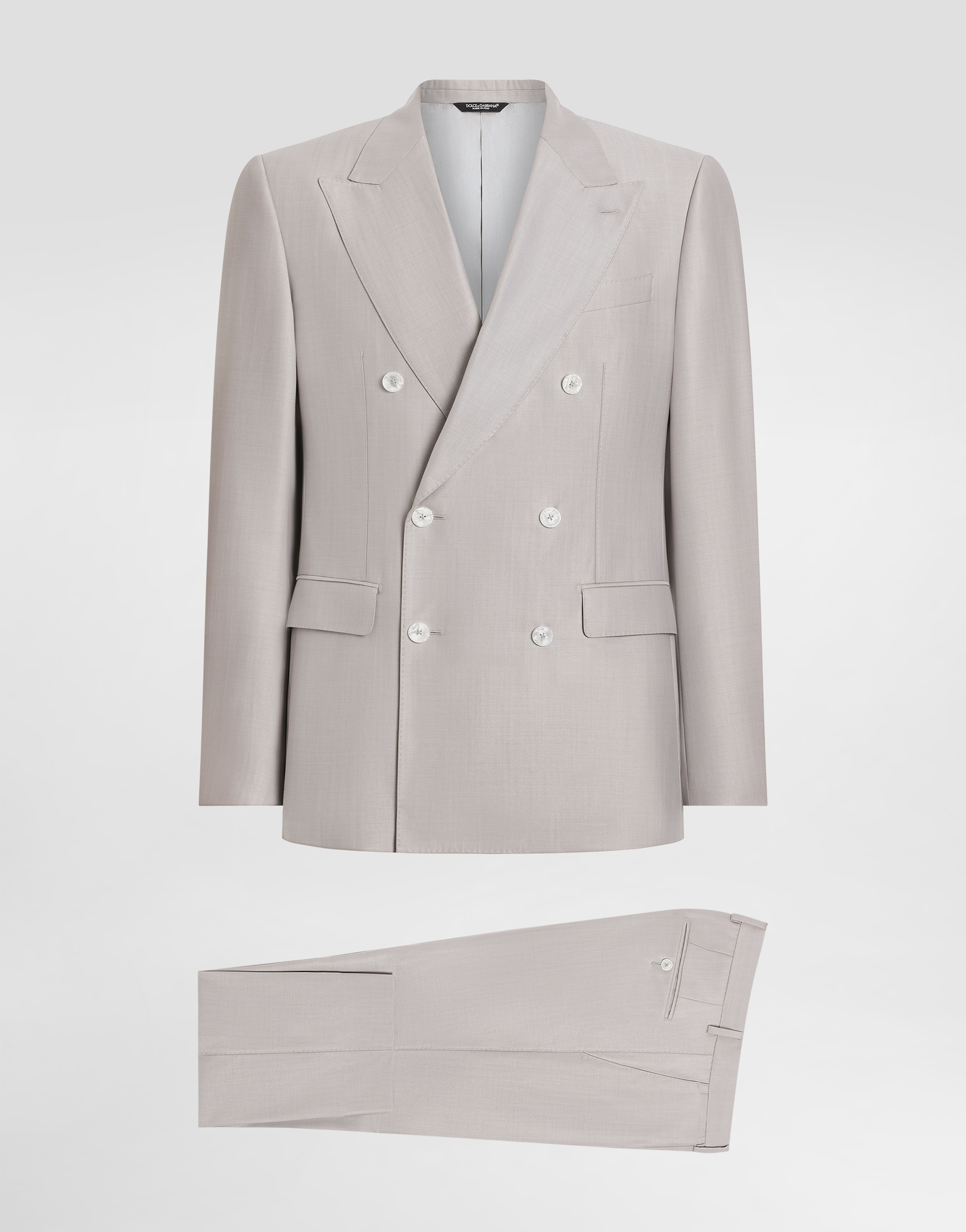 Dolce & Gabbana Wool And Silk Double-breasted Suit In Pink