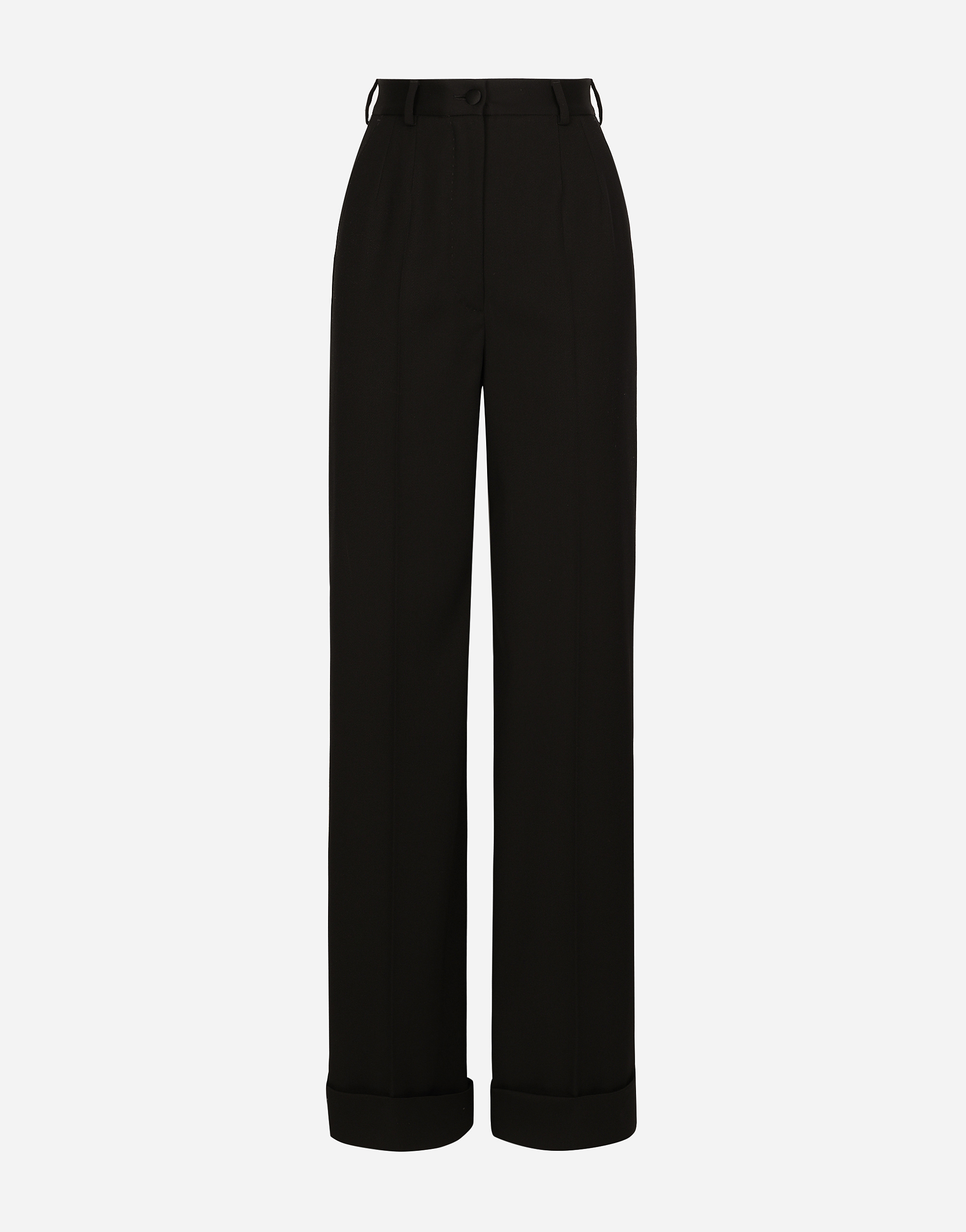 Dolce & Gabbana High-waisted Wool Gabardine Cigarette Pants In ブラック