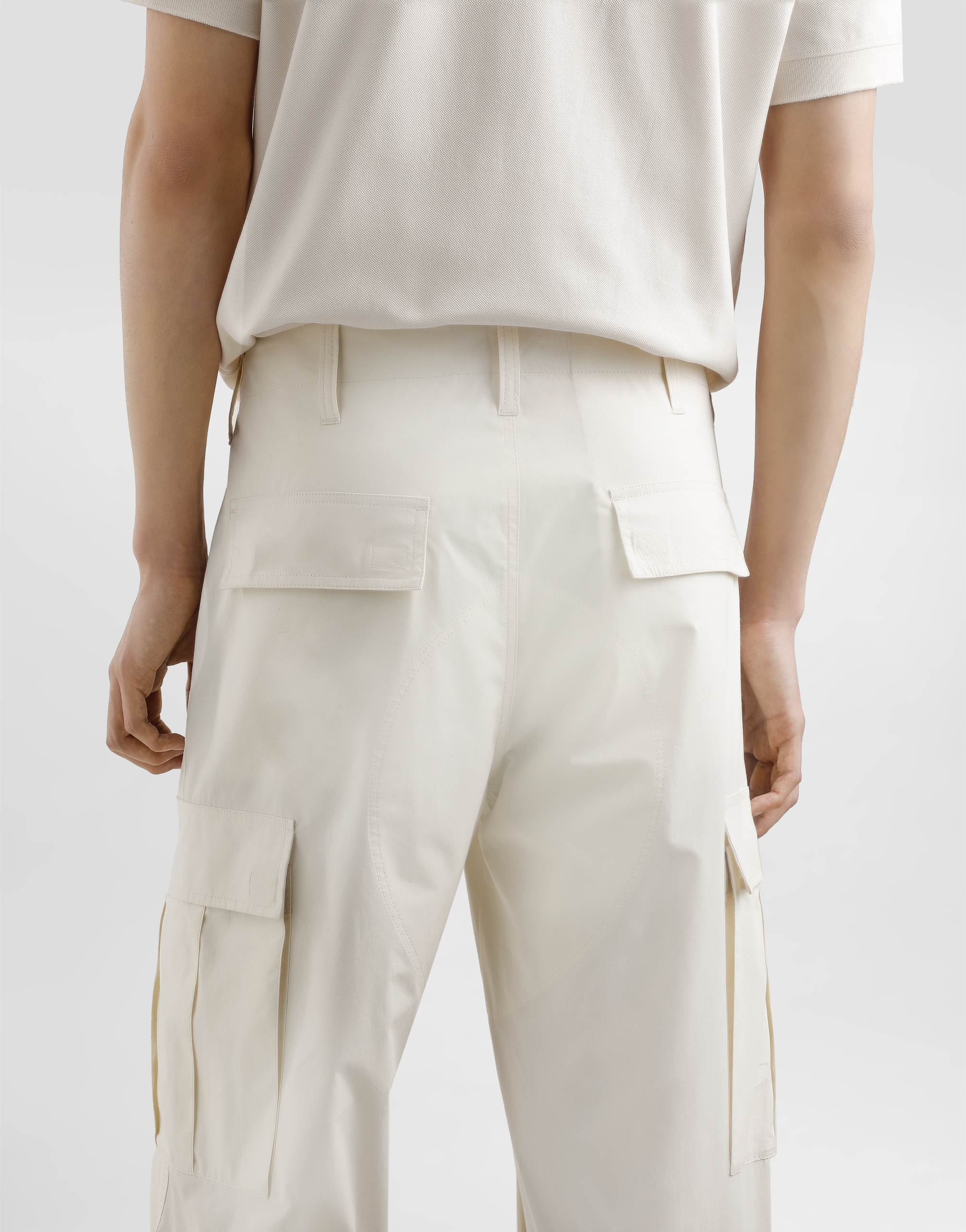 Dolce & Gabbana Cotton Cargo Pants In Beige