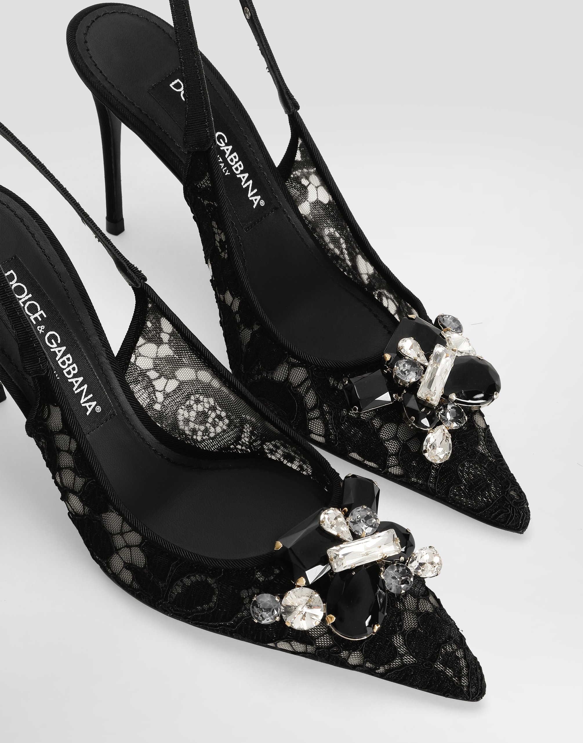 Rainbow lace slingbacks lurex