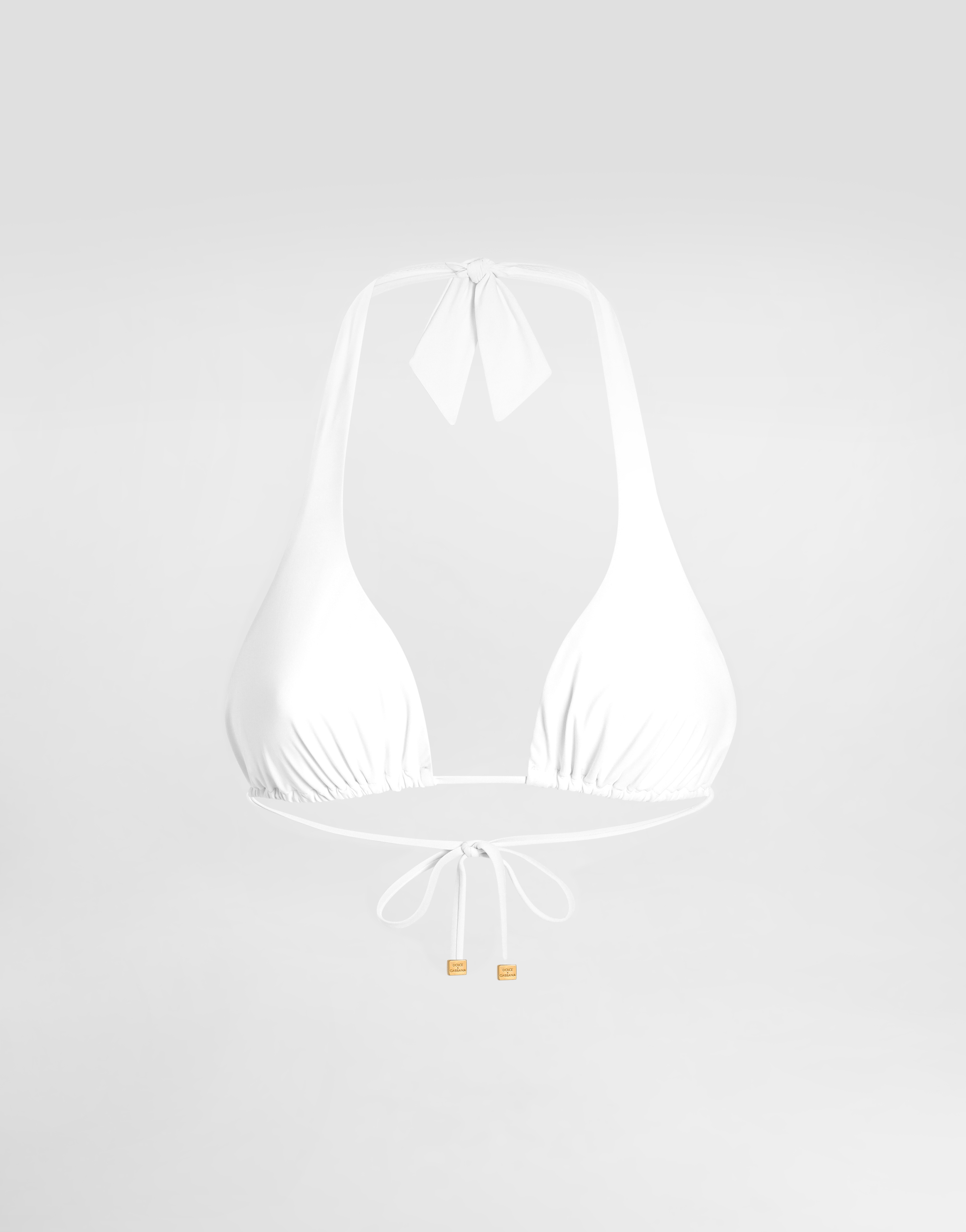 Dolce & Gabbana Halterneck Triangle Bikini Top In ホワイト