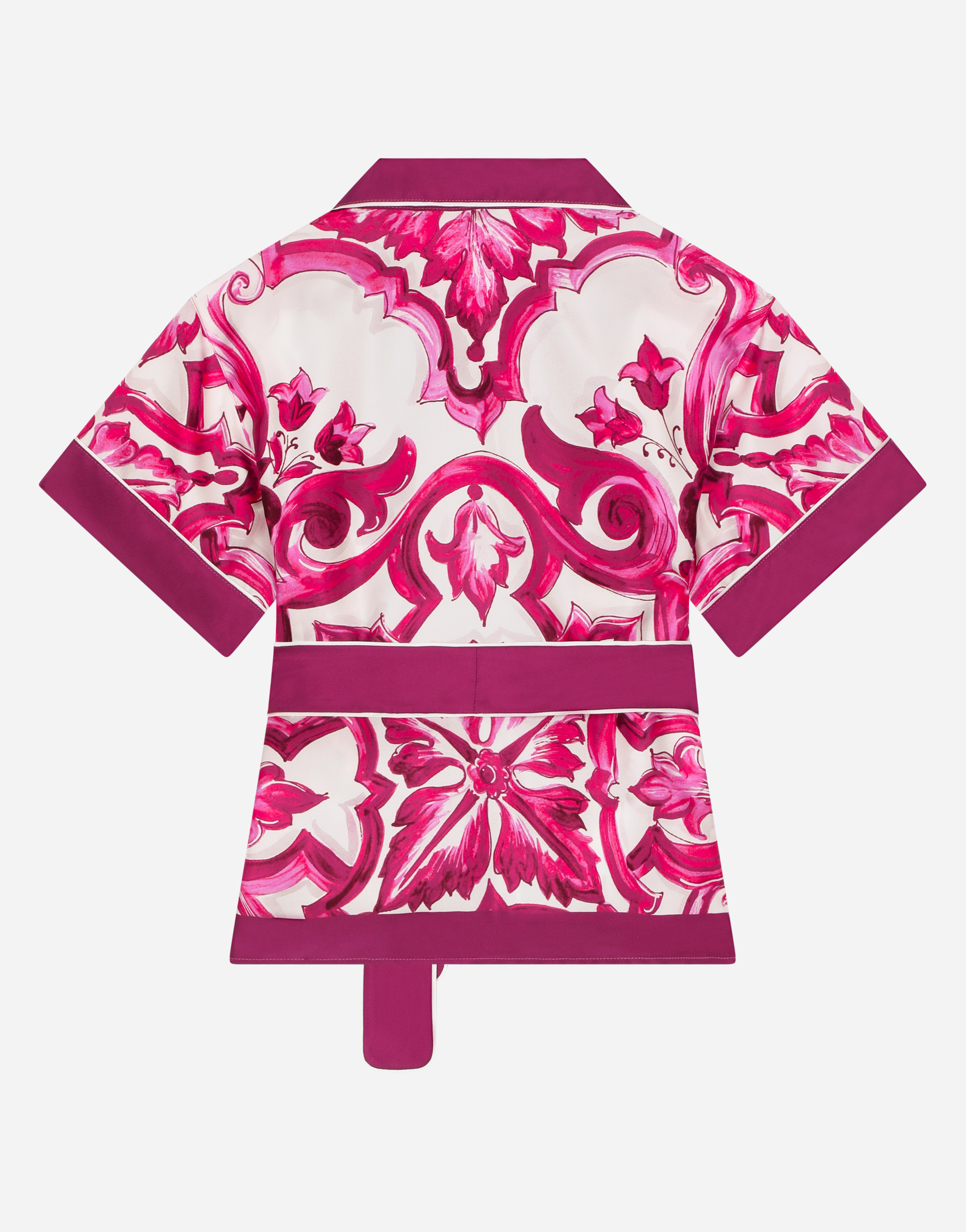 Shop Dolce & Gabbana Majolica-print Twill Shirt In Multicolore